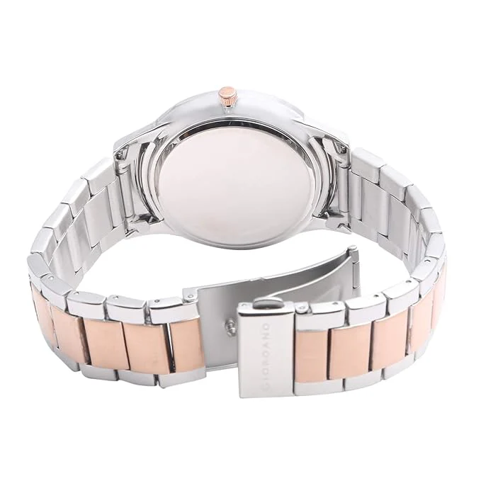 Giordano Classic Analog Watch for Men - Round Silver Dial with Diamond-Marked, Date Display & Two Tone Stainless Steel Strap GZ-50101-66 - Image 5
