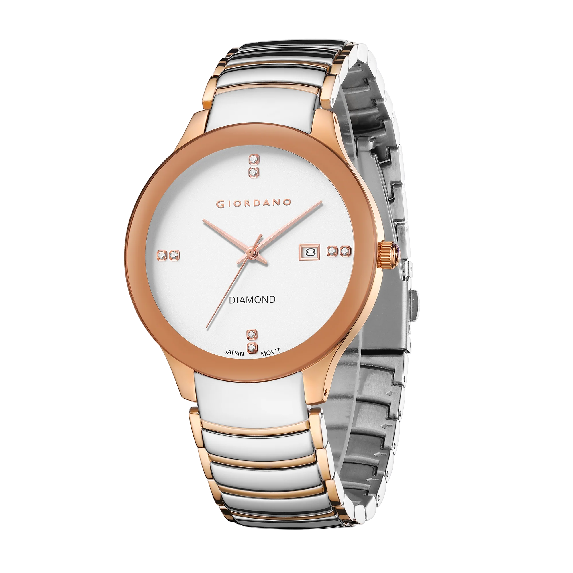 Giordano Classic Analog Watch for Men with Diamond Accents and Stainless Steel Strap GZ-50102-11 - Image 5