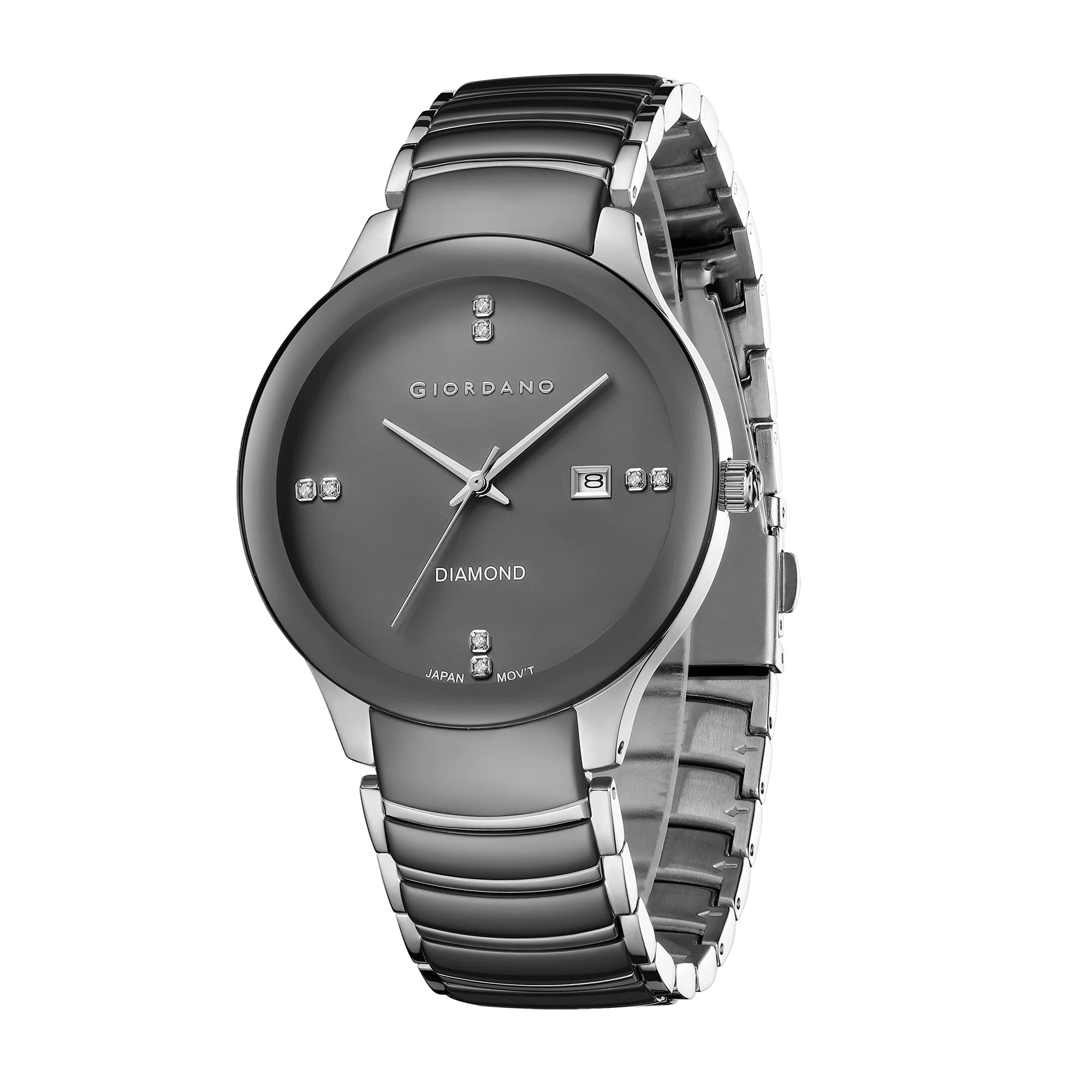 Giordano Classic Analog Watch for Men with Diamond Accents and Stainless Steel Strap GZ-50102-22 - Image 5