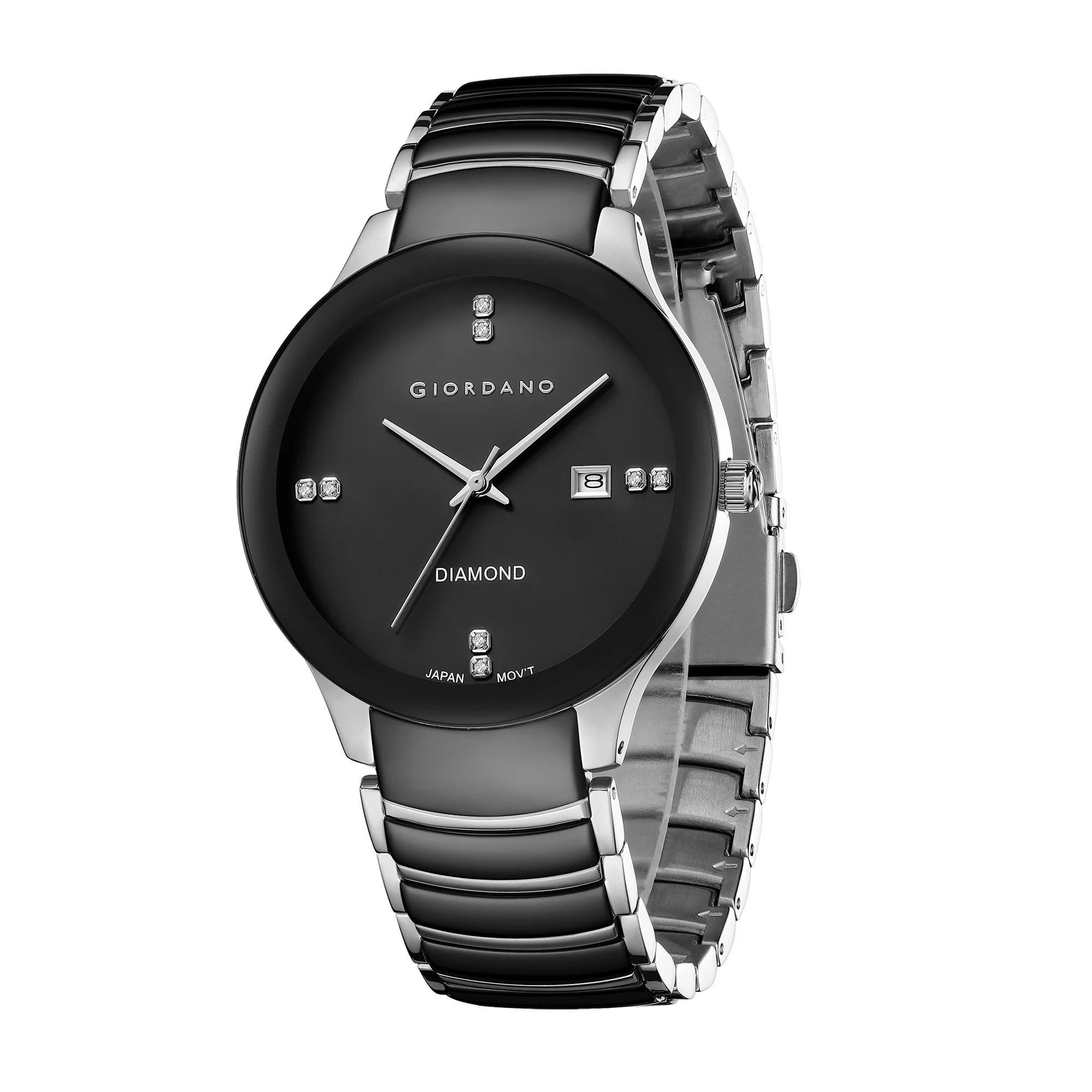 Giordano Classic Analog Watch for Men with Diamond Accents and Stainless Steel Strap GZ-50102-33 - Image 4