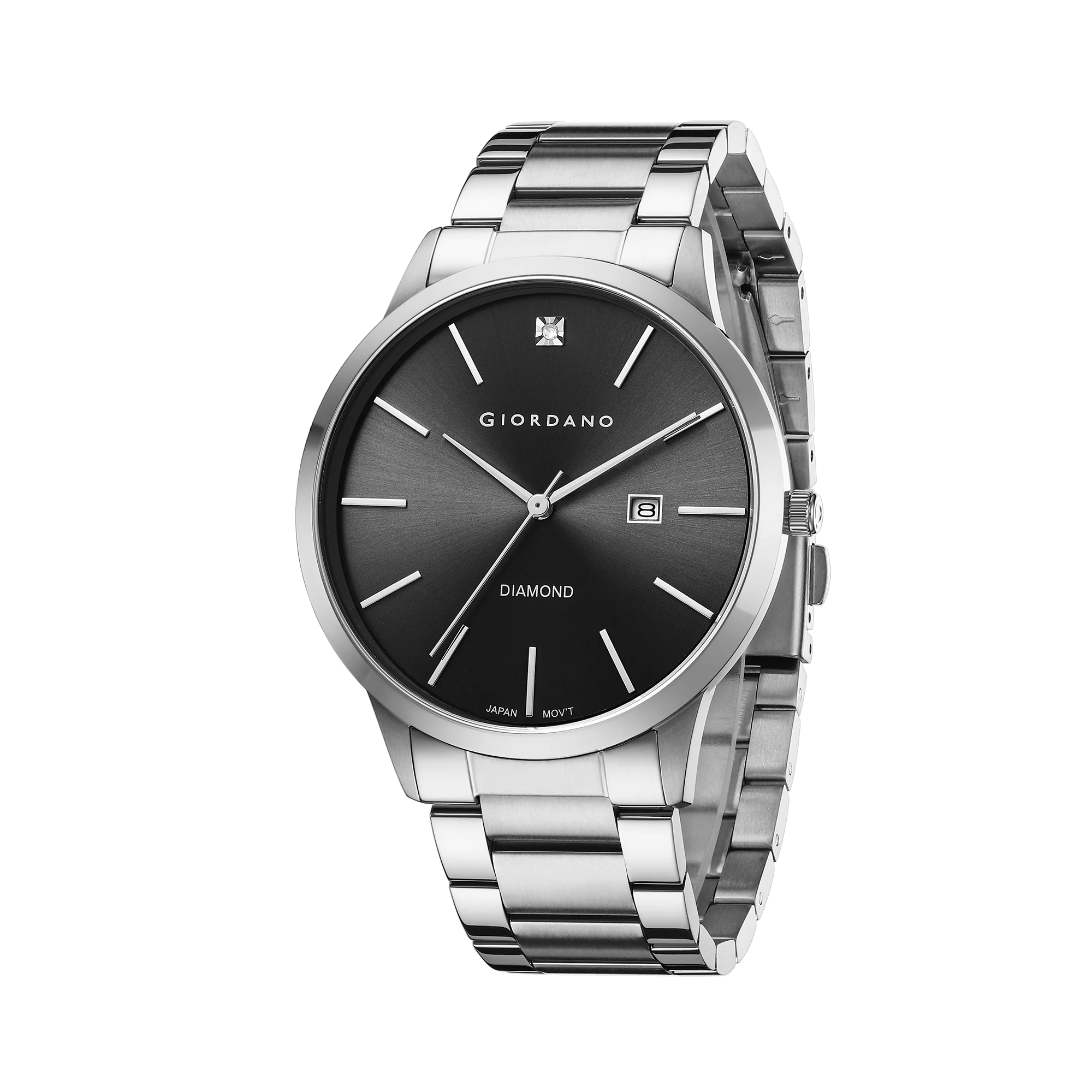 Giordano Classic Analog Watch for Men with Diamond Marked Dial and Stainless Steel Strap | GZ-50101-11 - Image 5