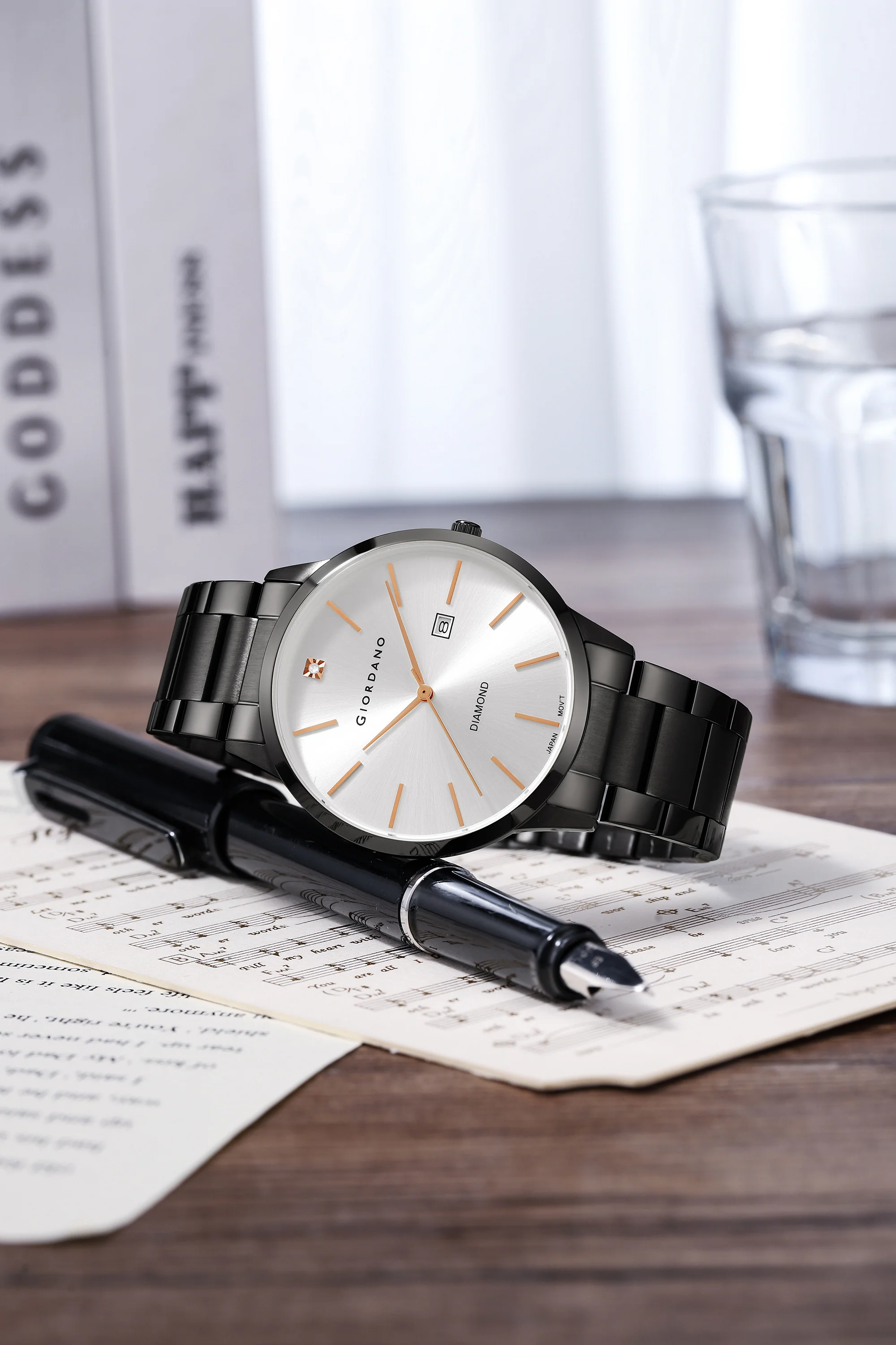 Giordano Classic Analog Watch for Men with Diamond Marked Dial and Stainless Steel Strap | GZ-50101-22 - Image 3