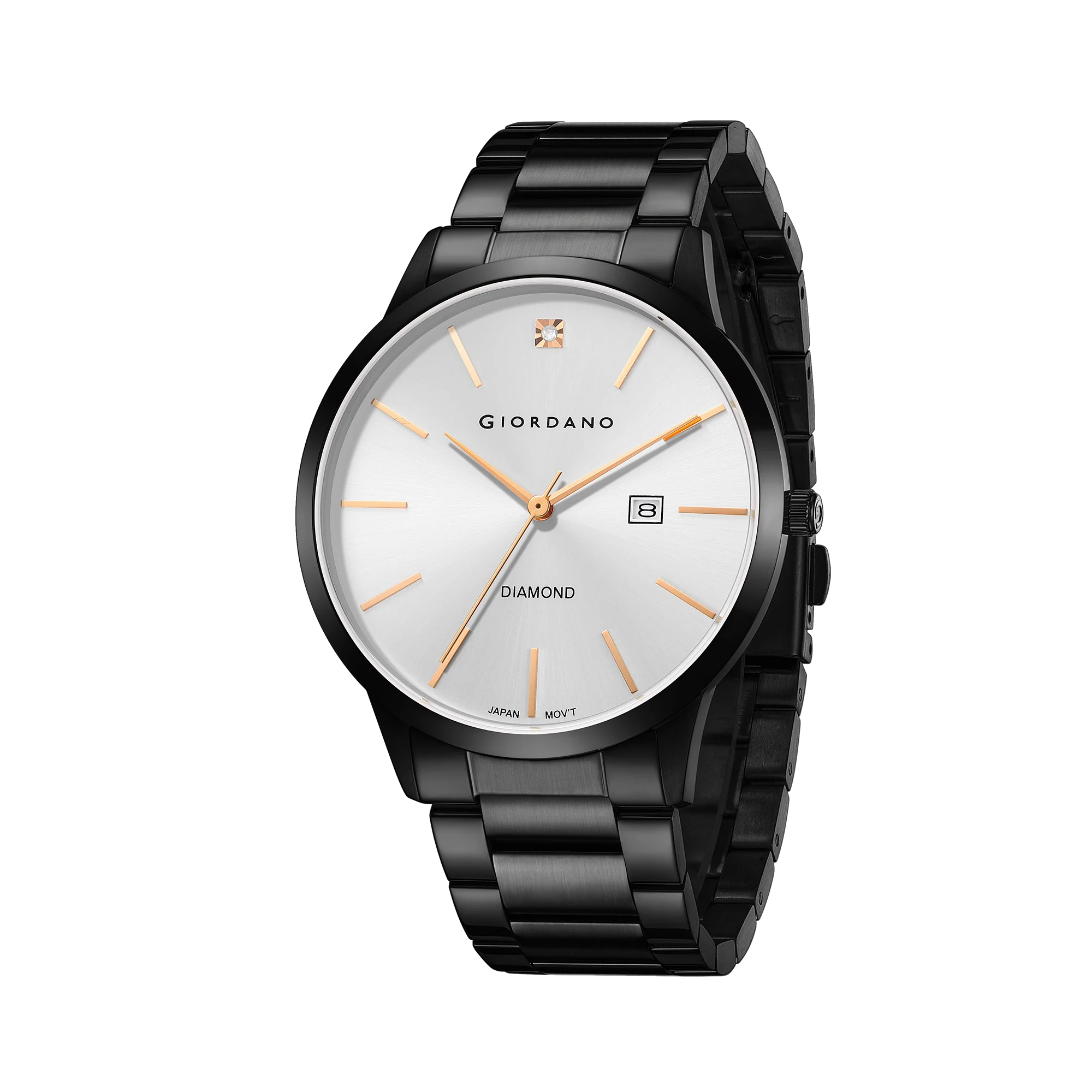 Giordano Classic Analog Watch for Men with Diamond Marked Dial and Stainless Steel Strap | GZ-50101-22 - Image 4