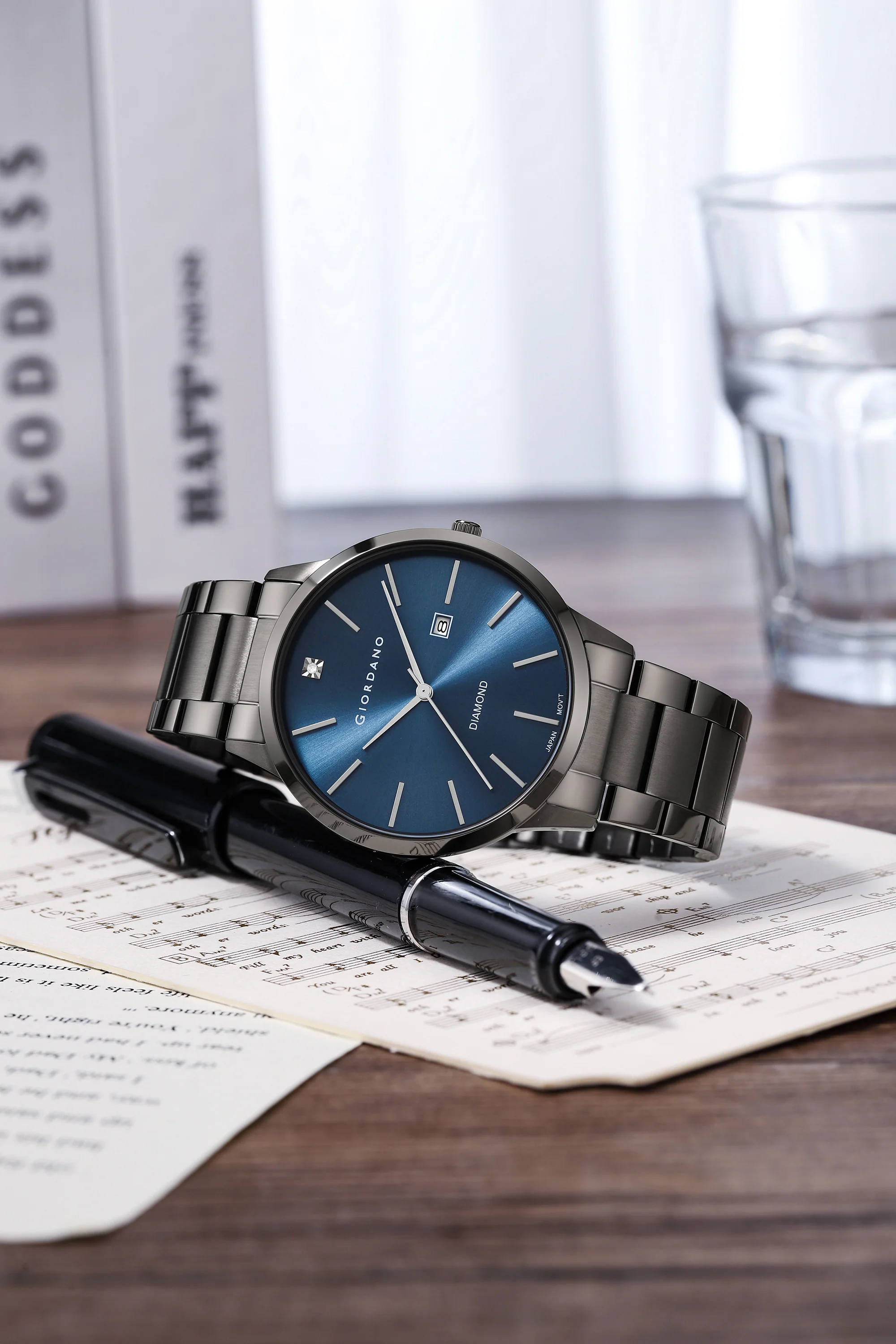Giordano Classic Analog Watch for Men with Diamond Marked Dial and Stainless Steel Strap | GZ-50101-33 - Image 3