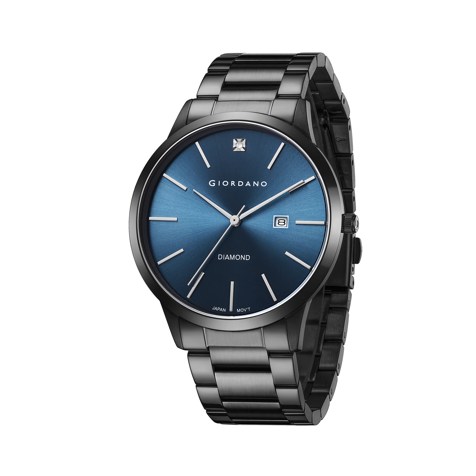 Giordano Classic Analog Watch for Men with Diamond Marked Dial and Stainless Steel Strap | GZ-50101-33 - Image 4