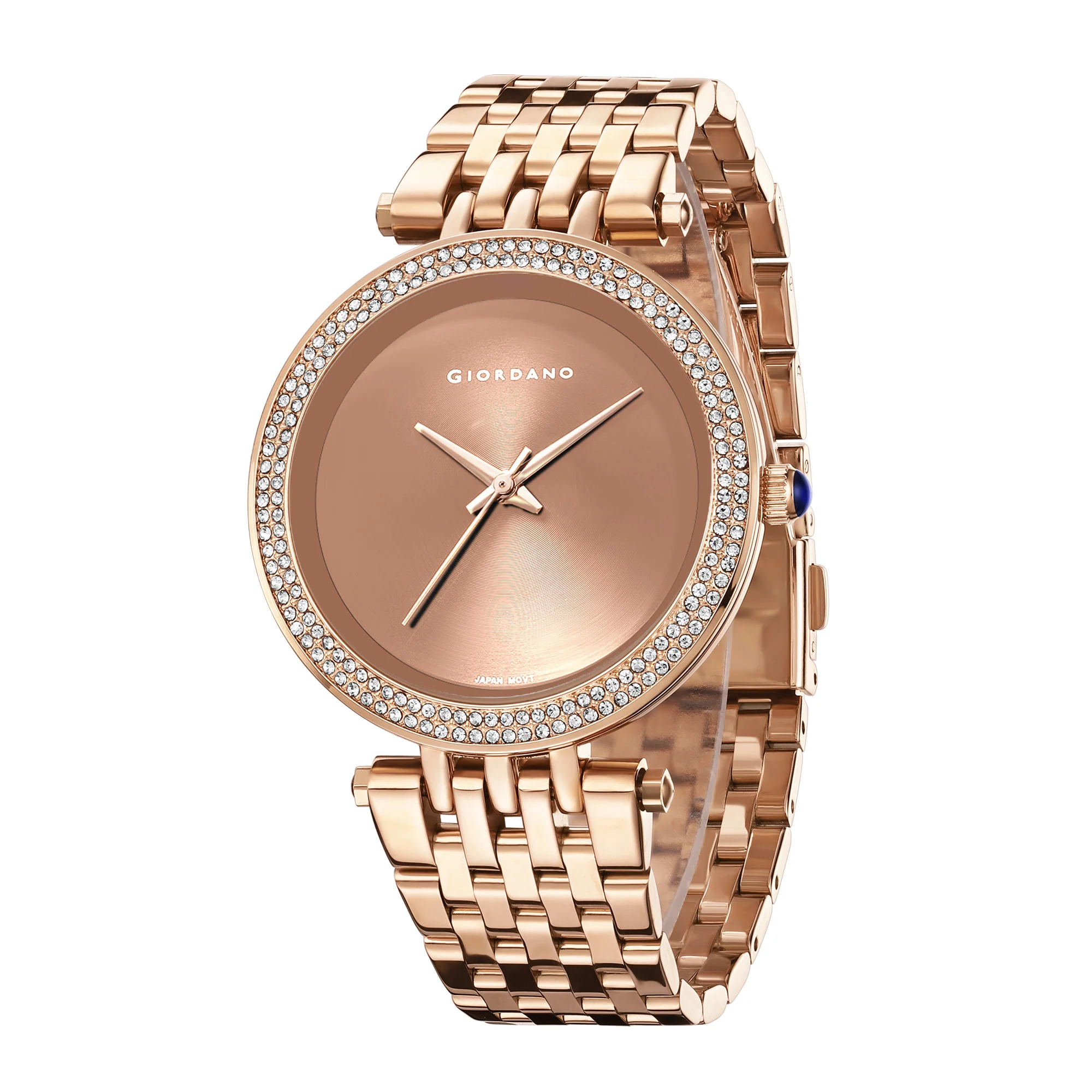 Giordano Classic Analog Watch for Women with Crystal-Studded Bezel and Stainless Steel Strap GZ-60015-11 - Image 4