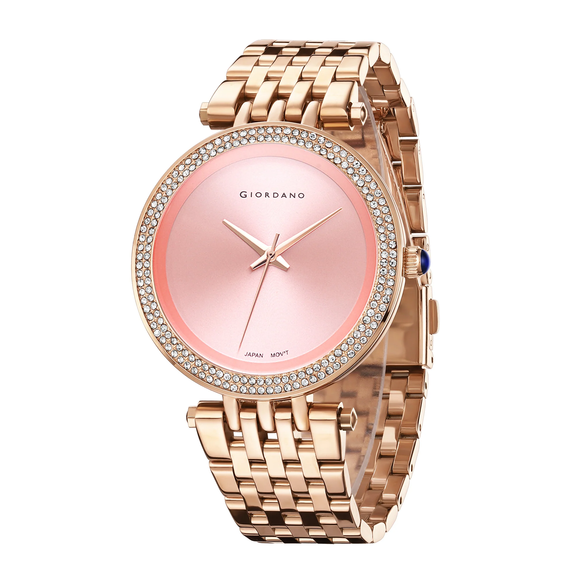 Giordano Classic Analog Watch for Women with Crystal-Studded Bezel and Stainless Steel Strap GZ-60015-22 - Image 5
