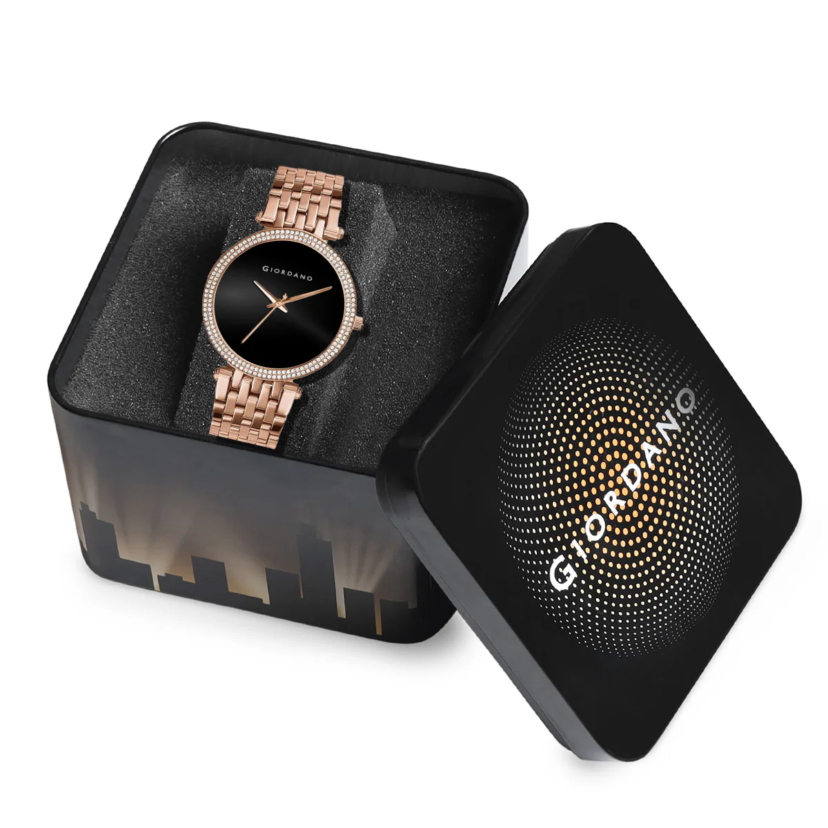 Giordano Classic Analog Watch for Women with Crystal-Studded Bezel and Stainless Steel Strap GZ-60015-33 - Image 10