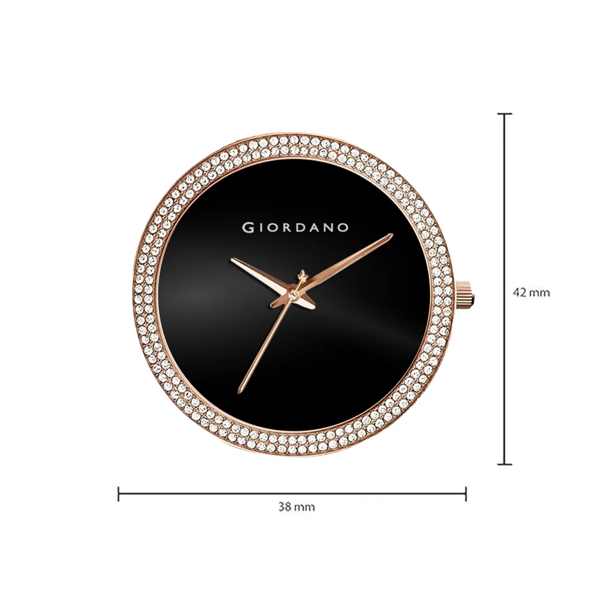 Giordano Classic Analog Watch for Women with Crystal-Studded Bezel and Stainless Steel Strap GZ-60015-33 - Image 6