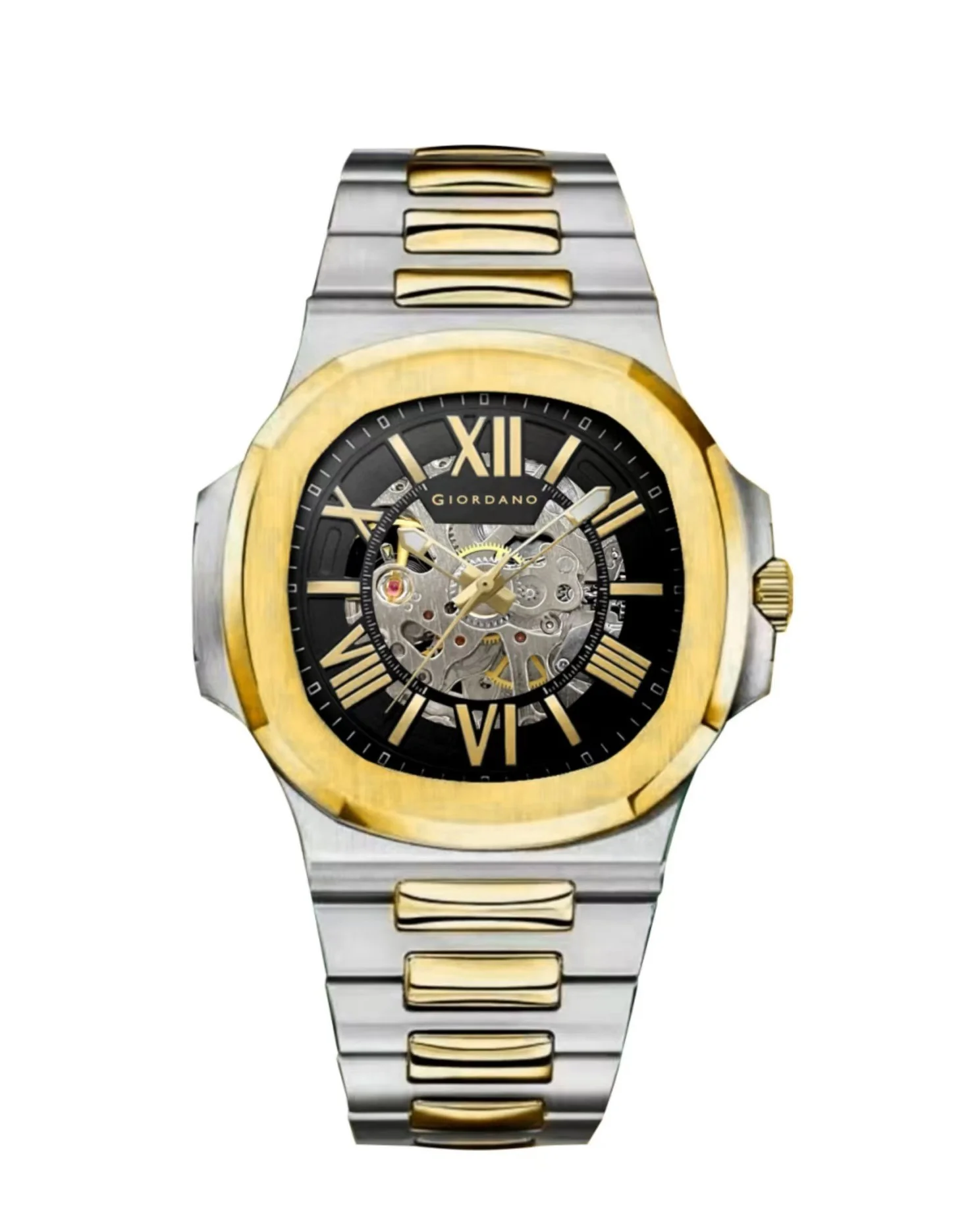 Giordano Dual-Tone Skeleton Automatic Stainless Steel Watch for Men with Luxurious Gold Accent Case | GZ-50114-11 - Image 6