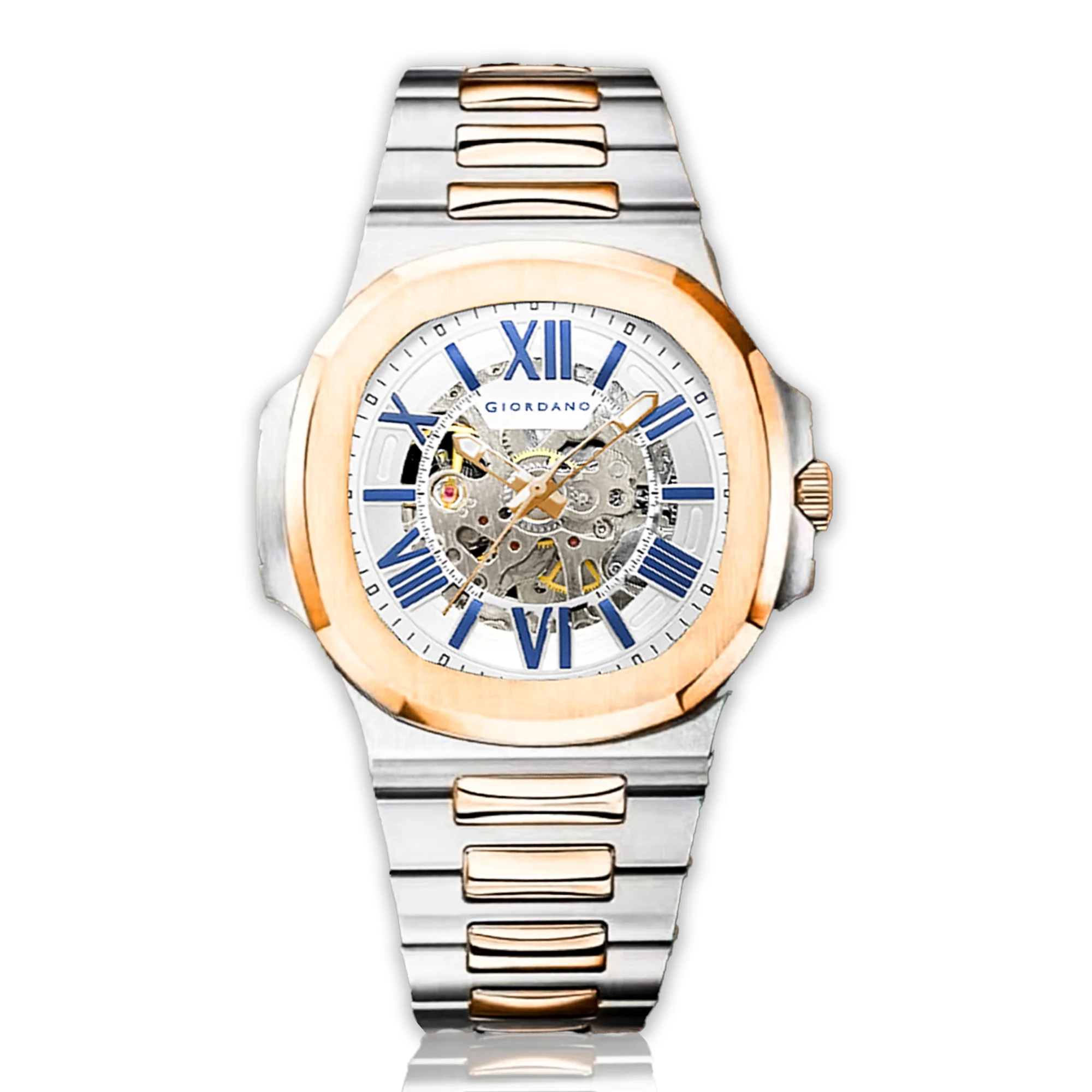Giordano Dual-Tone Skeleton Automatic Stainless Steel Watch for Men with Luxurious Gold Accent Case | GZ-50114-44 - Image 8