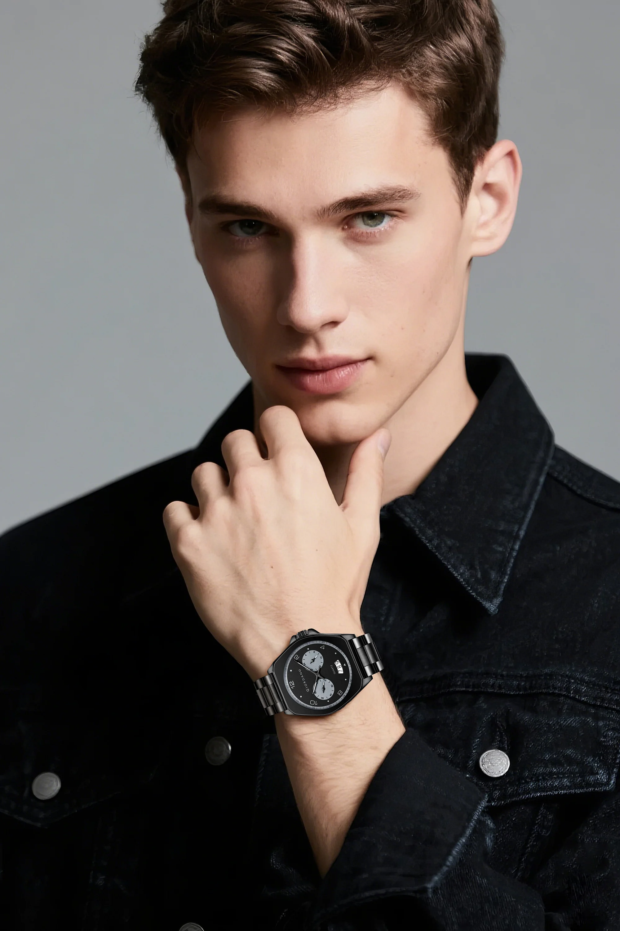 Giordano Elegant Analog Quartz Watch for Men with Multi-Function Hexagonal Dial, Date Display and Stainless Steel Strap - GZ-50213-11 - Image 2