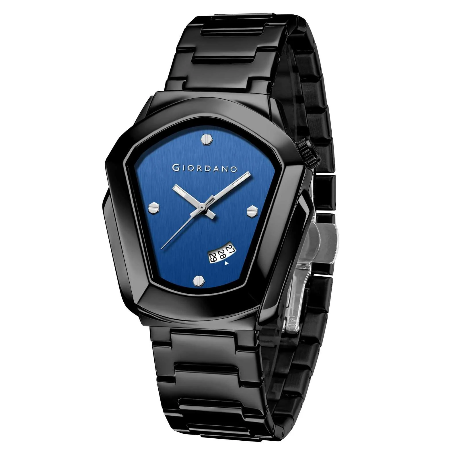 GIORDANO Elegant Analog Watch for Men with Unique Pentagon Dial, Stainless Steel Strap, Date Display, Water Resistant - GZ-50175-22 - Image 6