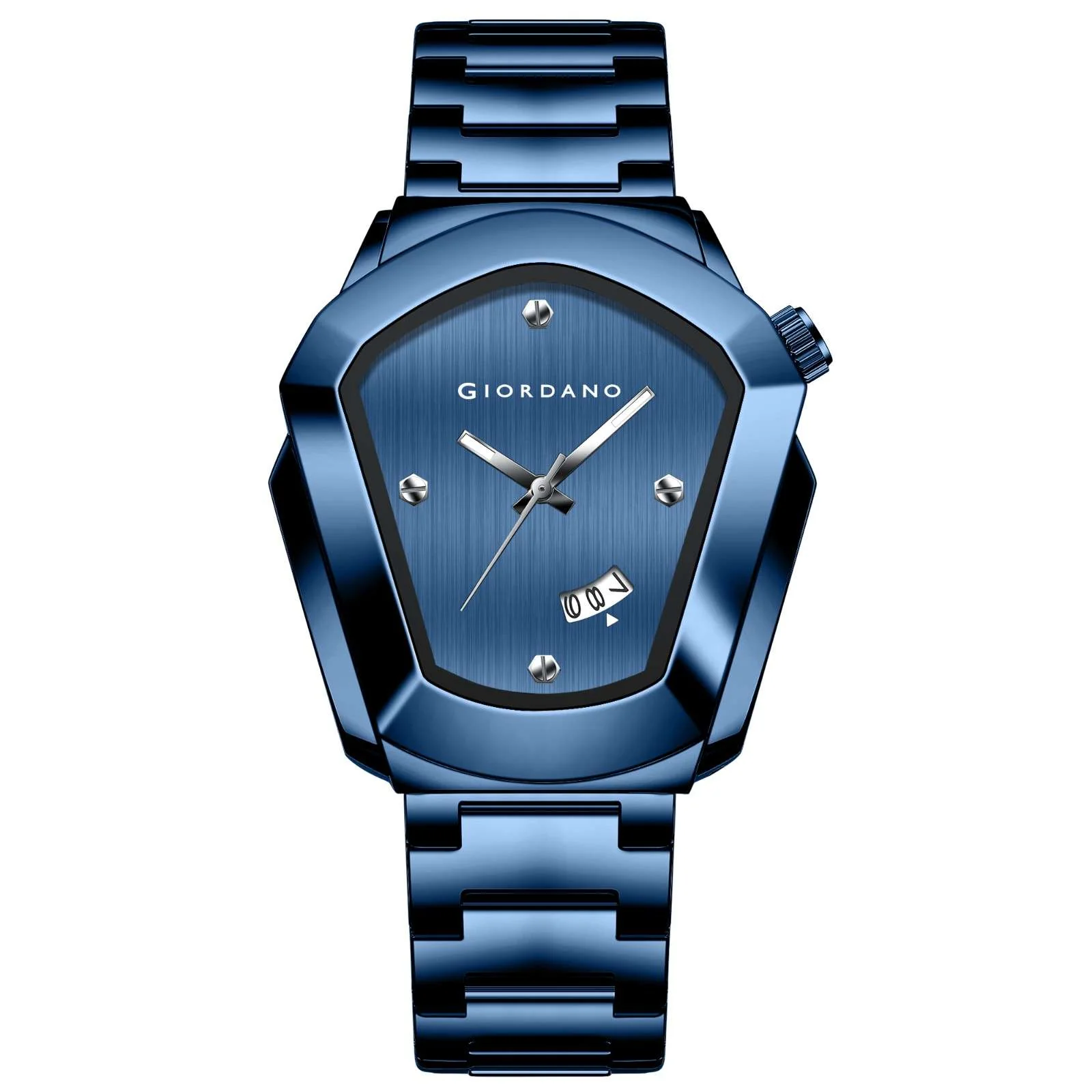 GIORDANO Elegant Analog Watch for Men with Unique Pentagon Dial, Stainless Steel Strap, Date Display, Water Resistant - GZ-50175-55 - Image 5