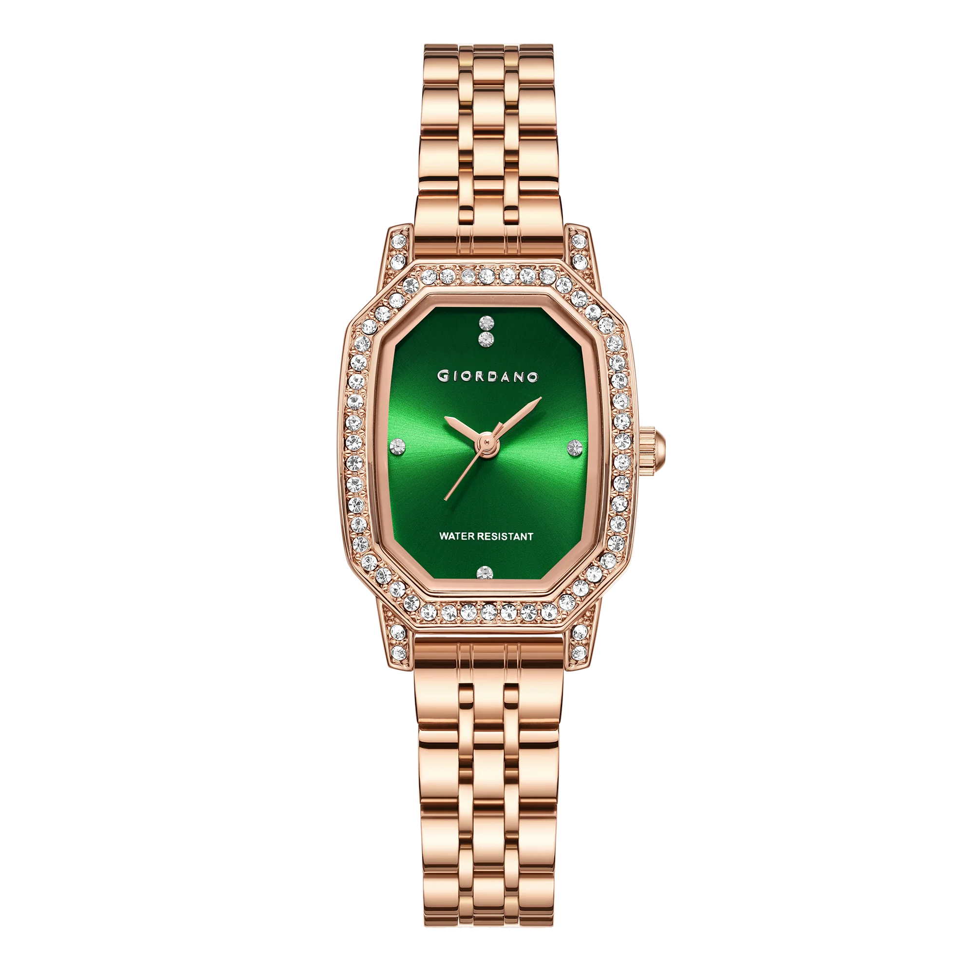 Giordano Elegant Analog Watch for Women – Classic octagonal Dial, diamond bezel and rose gold stainless steel strap | GZ-60114-33 - Image 5