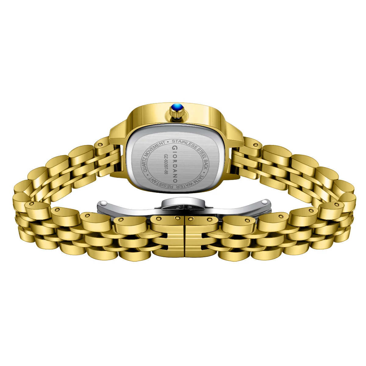 Giordano Elegant Square Watch for Women – Crystal & Roman Hour Markers, Day-Date Display, Stainless Steel Strap | GZ-60097-88 - Image 9