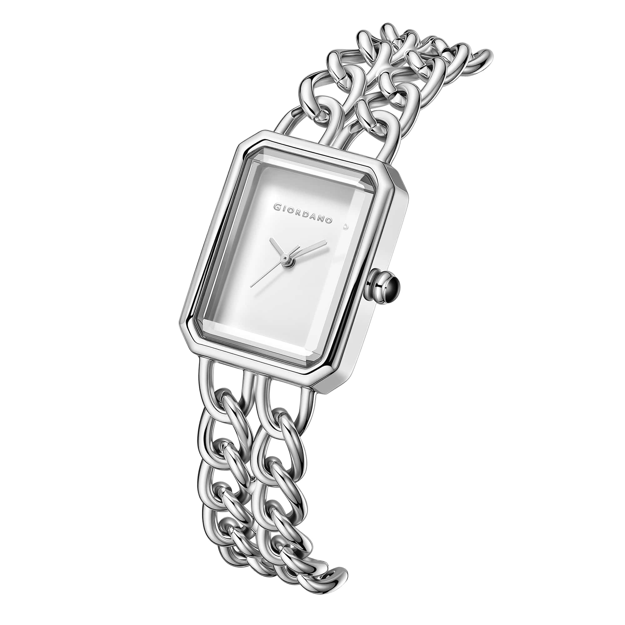 Giordano Elegant Watch for Women with Analog Display, Quartz Movement, Rectangular Case & Stainless Steel Chain Starp - GZ-60128-11 - Image 6