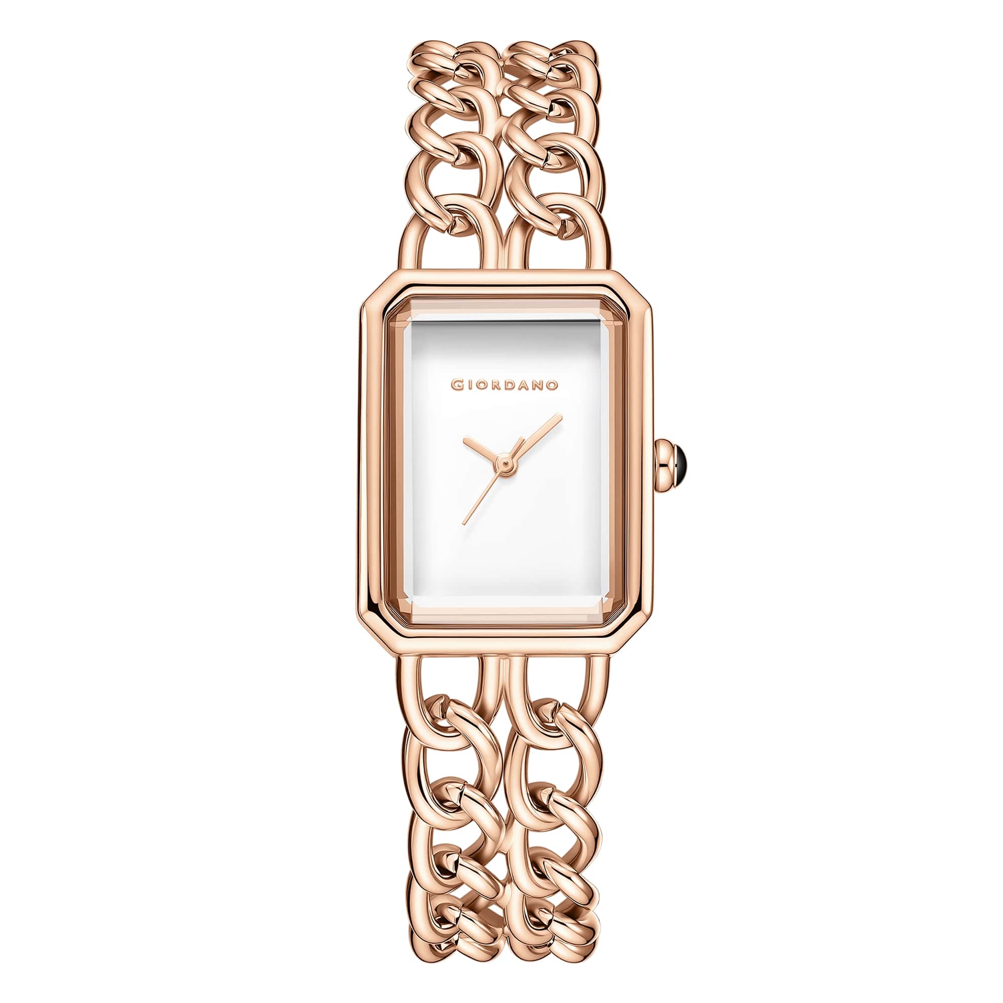 Giordano Elegant Watch for Women with Analog Display, Quartz Movement, Rectangular Case & Stainless Steel Chain Starp - GZ-60128-22 - Image 5