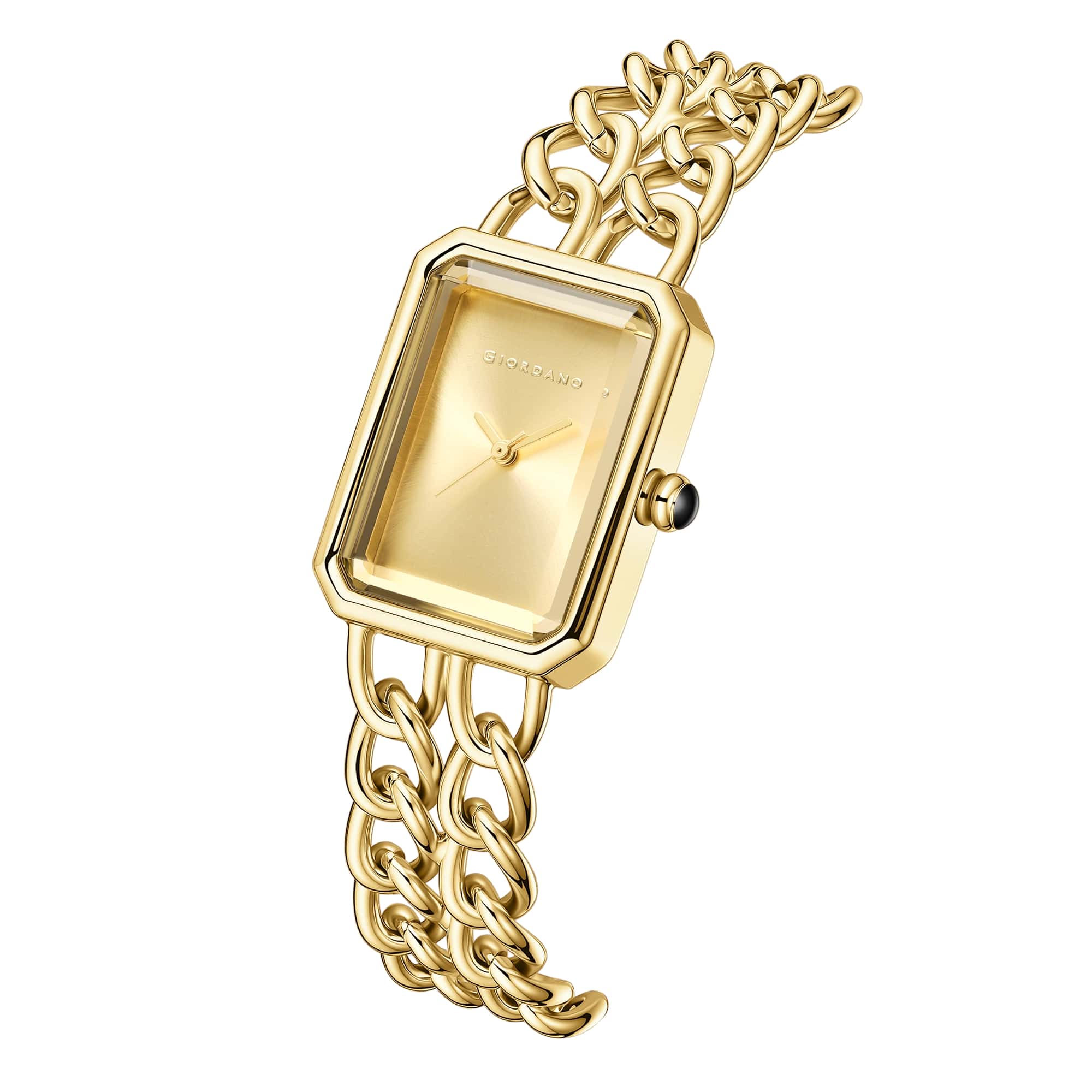 Giordano Elegant Watch for Women with Analog Display, Quartz Movement, Rectangular Case & Stainless Steel Chain Starp - GZ-60128-33 - Image 6
