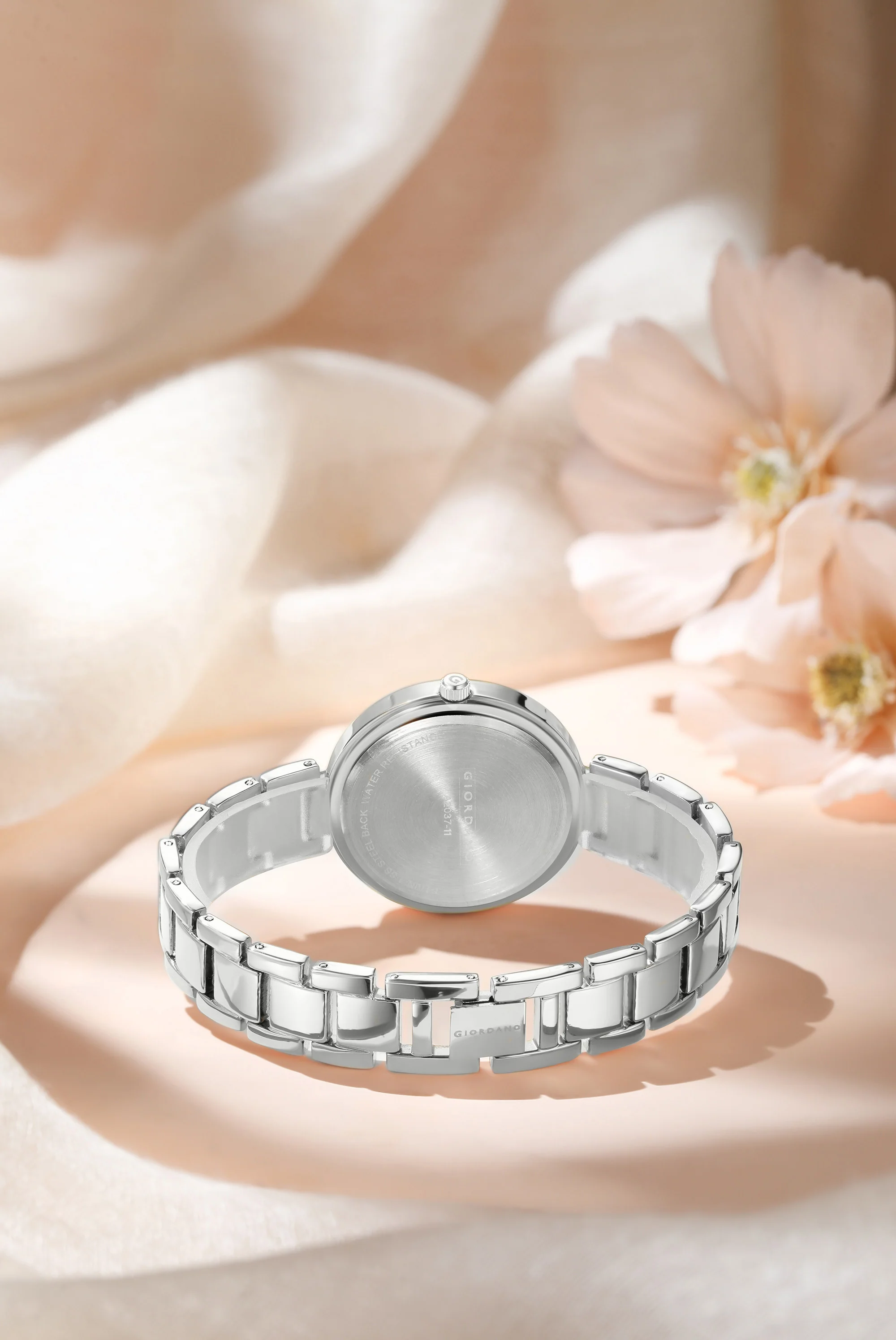 Giordano Eleganza Collection Analog Watch for Women with Crystal-Studded Strap & Diamond Indices-A2037-11 - Image 3