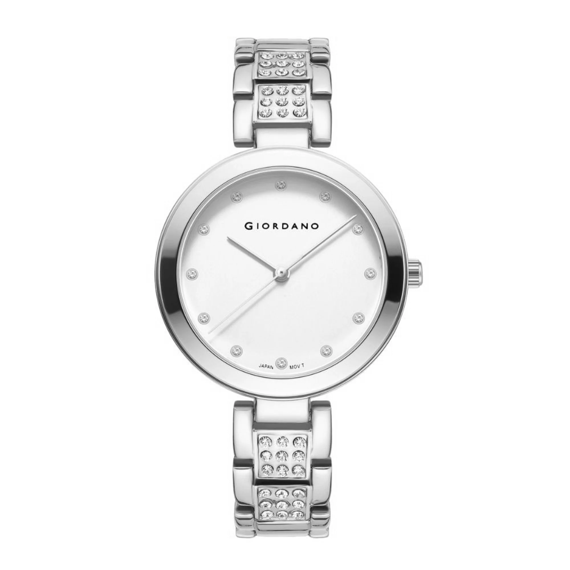 Giordano Eleganza Collection Analog Watch for Women with Crystal-Studded Strap & Diamond Indices-A2037-11 - Image 4
