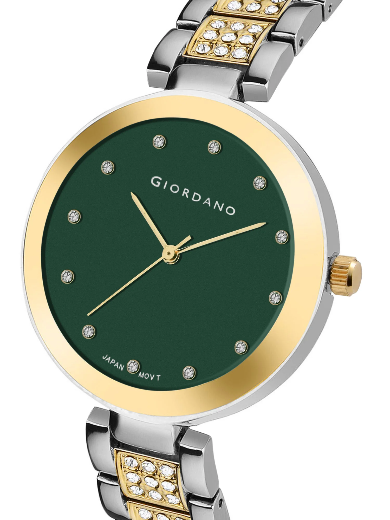 Giordano Eleganza Collection Analog Watch for Women with Crystal-Studded Strap & Diamond Indices-A2037-88 - Image 3