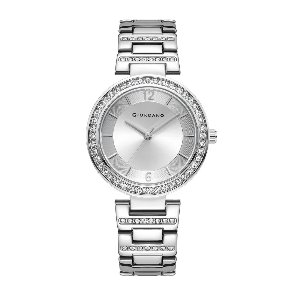 Giordano Eleganza Collection Analog Watch for Women with Diamond Studded Case and Urban Fashion Metal Strap Ladies Wrist Watch Gift for Women GD4051-11 - Image 4