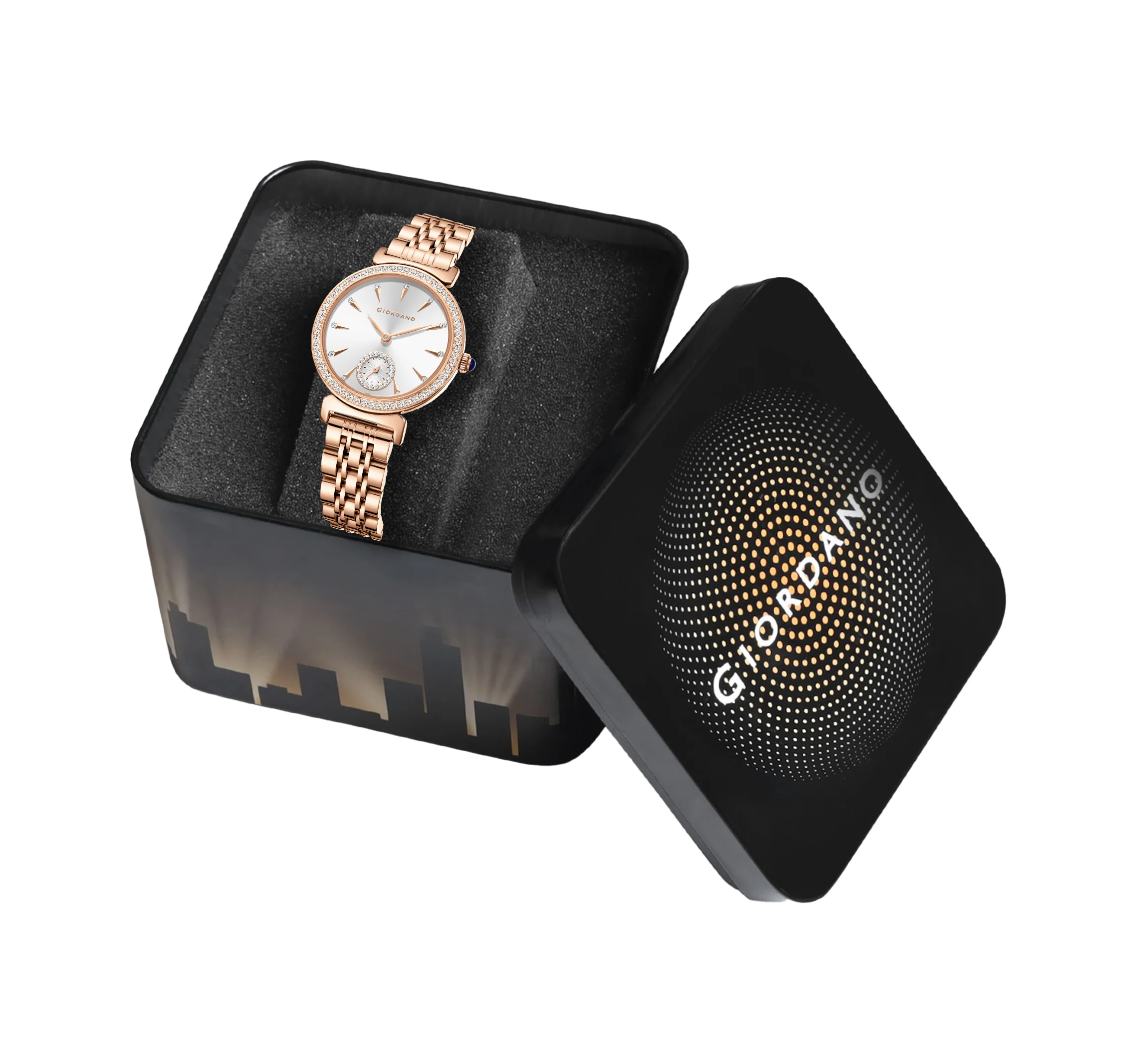 Giordano Fashion Watch for Women – Diamond-Accented Bezel, Stainless Steel Strap, Elegant Round Dial, Quartz Movement GZ-60090-22 - Image 6
