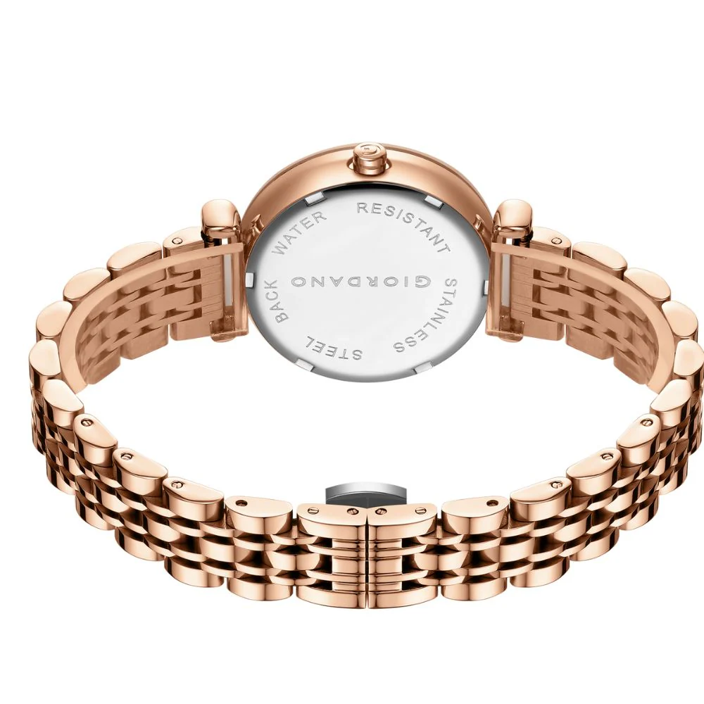 Giordano Fashion Watch for Women – Diamond-Accented Bezel, Stainless Steel Strap, Elegant Round Dial, Quartz Movement GZ-60090-33 - Image 5
