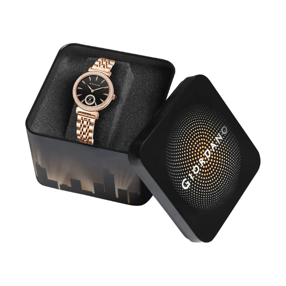 Giordano Fashion Watch for Women – Diamond-Accented Bezel, Stainless Steel Strap, Elegant Round Dial, Quartz Movement GZ-60090-33 - Image 6