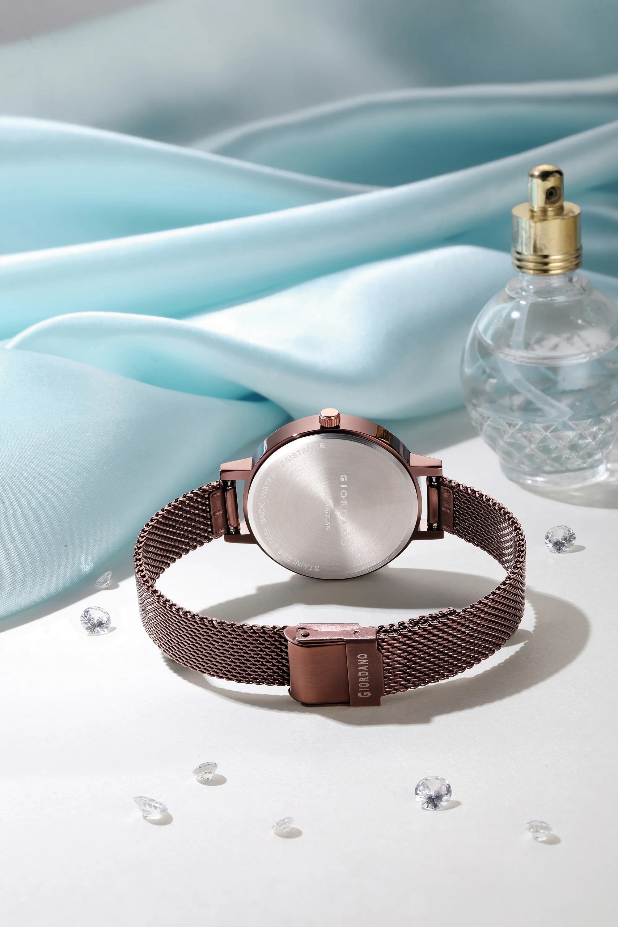 Giordano Fashionista Collection Stylish Analogue Watch for Women | Unique Design with Color Variant Mesh Metal strap | Ladies Wrist Watch to Compliment Your Look Ideal Gift for Women’s |Girls - GD4067-55 - Image 3