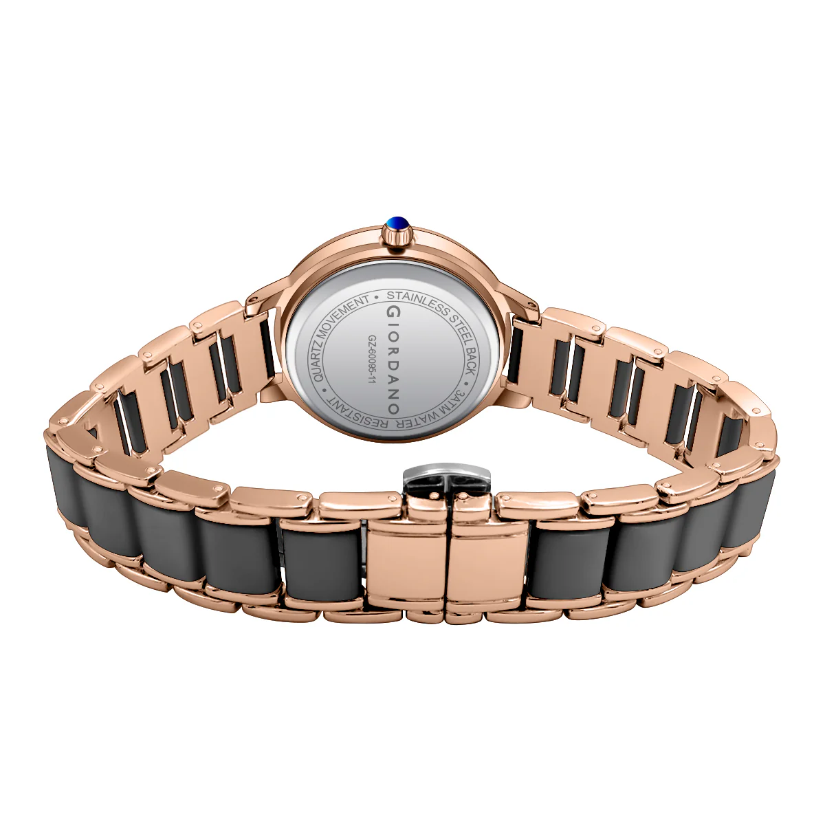 Giordano Flower Case Watch for Women with Crystal-Studded Bezel, Diamond Hour Markers & Dual Tone Stainless Strap | GZ-60095-11 - Image 11