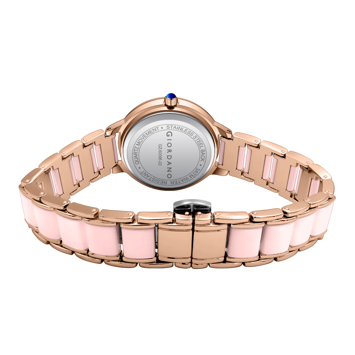 Giordano Flower Case Watch for Women with Crystal-Studded Bezel, Diamond Hour Markers & Dual Tone Stainless Strap | GZ-60095-22 - Image 9