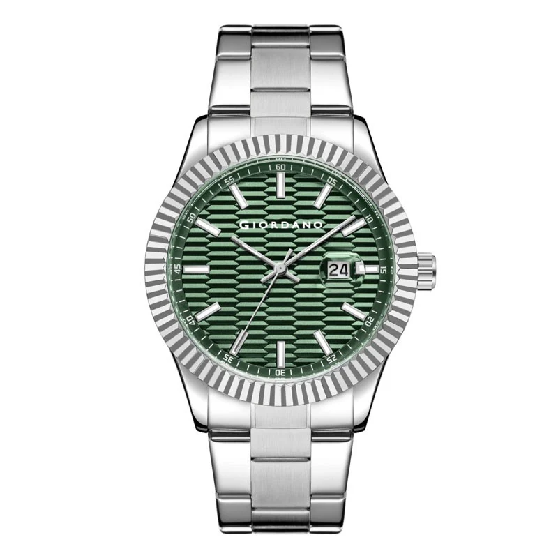 Giordano Luxurious Analog Formal Watch for Men - Textured dial with Date Magnifier Glass and Solid Stainless Steel Strap | GZ-50115-44 - Image 4