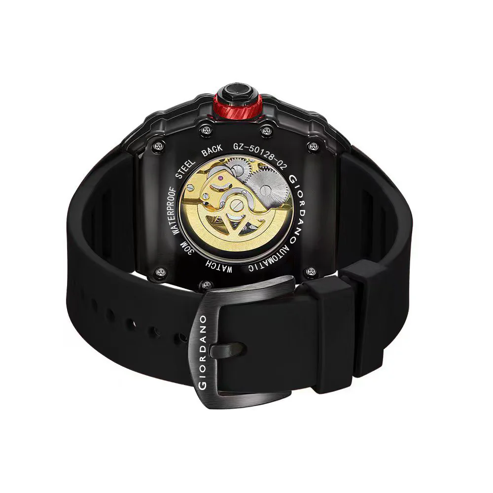 Giordano Luxury Automatic Watch for Men – Mechanical Skeleton Dial, Dual Gear Display,Silicon Strap | GZ-50128-02 - Image 7