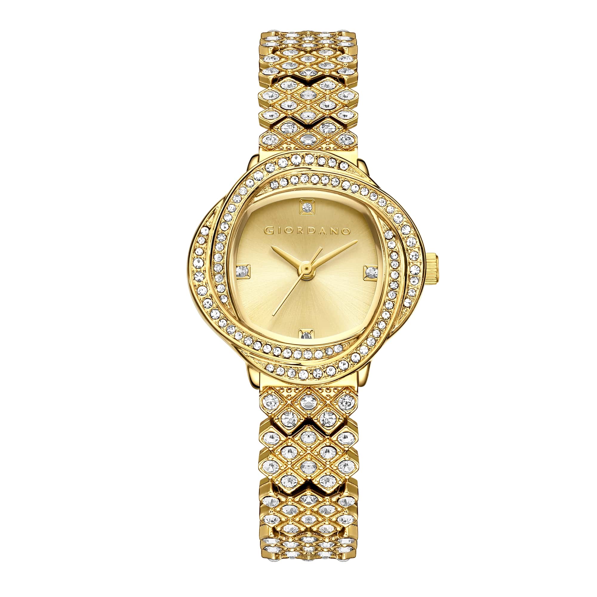 Giordano Luxury Crystal Watch for Women, Stainless Steel Strap, Diamond-Studded Bezel, Elegant Dress Timepiece | GZ-60120-22 - Image 5