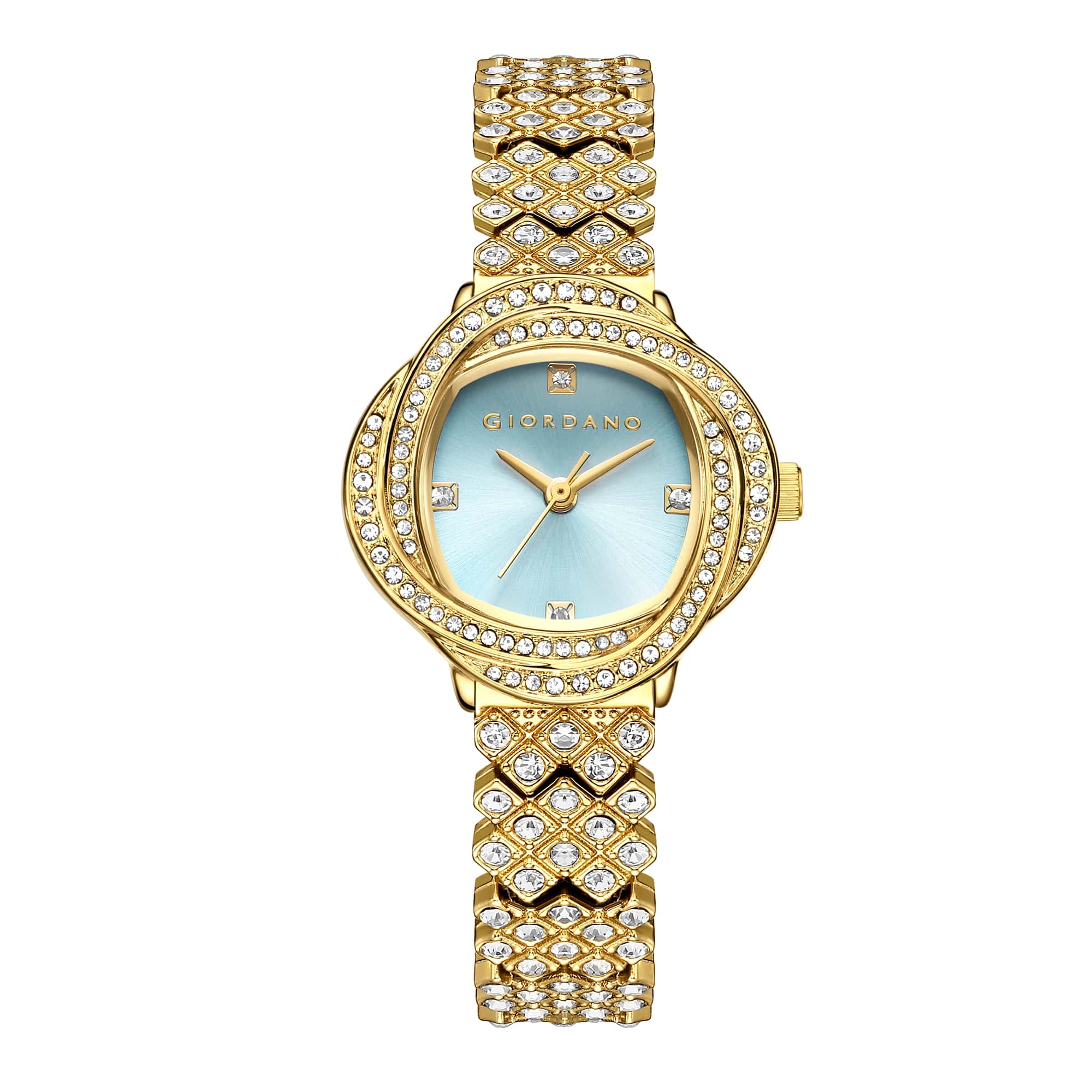 Giordano Luxury Crystal Watch for Women, Stainless Steel Strap, Diamond-Studded Bezel, Elegant Dress Timepiece | GZ-60120-33 - Image 5