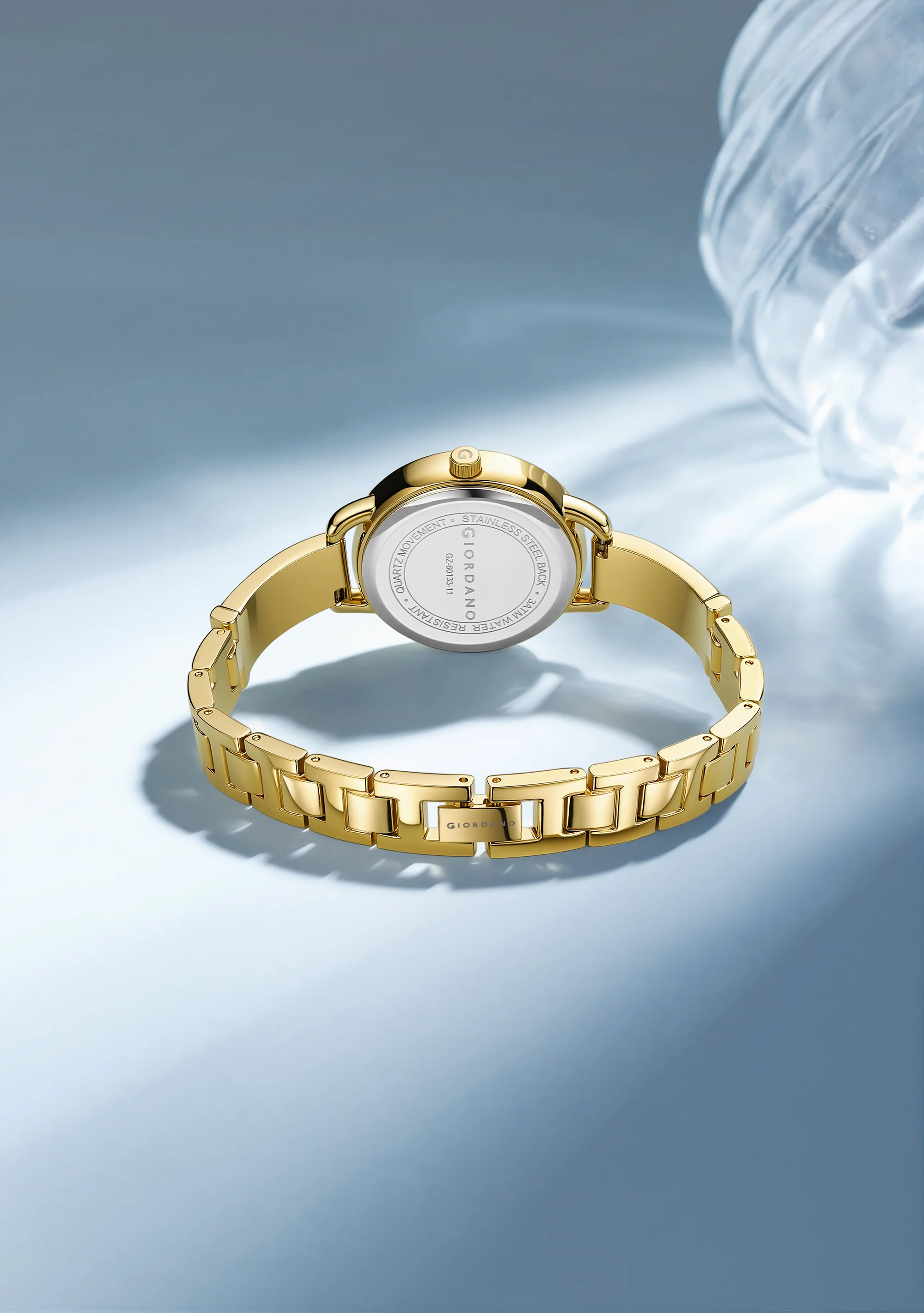 Giordano Luxury Fashion Analog Watch for Women with Elegant Dial, Crystal-Studded Bezel, Stainless Steel Strap & Water Resistant GZ-60133-11 - Image 4