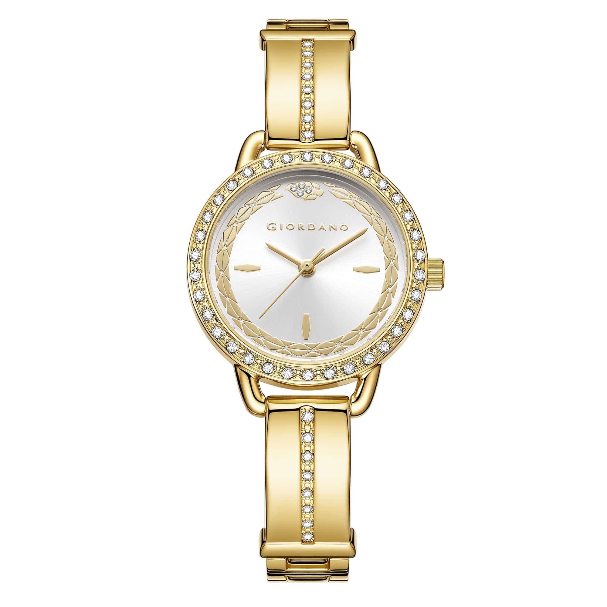 Giordano Luxury Fashion Analog Watch for Women with Elegant Dial, Crystal-Studded Bezel, Stainless Steel Strap & Water Resistant GZ-60133-11 - Image 5