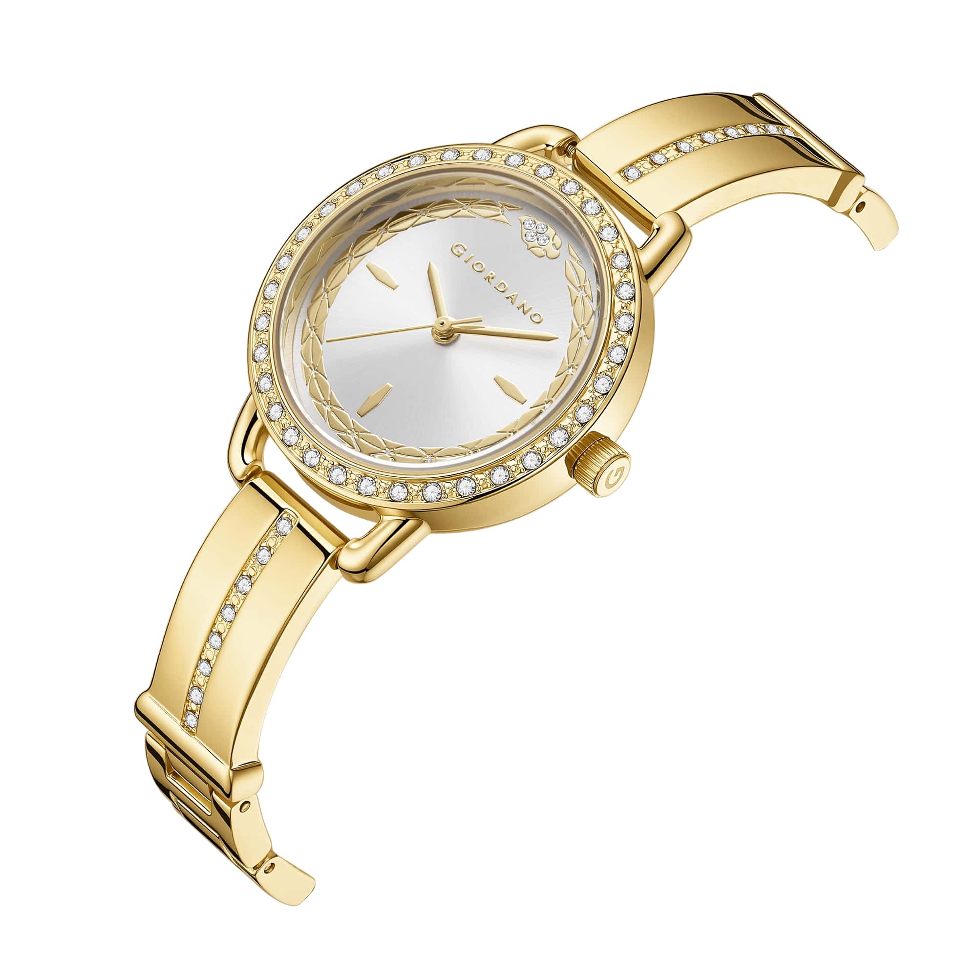 Giordano Luxury Fashion Analog Watch for Women with Elegant Dial, Crystal-Studded Bezel, Stainless Steel Strap & Water Resistant GZ-60133-11 - Image 6