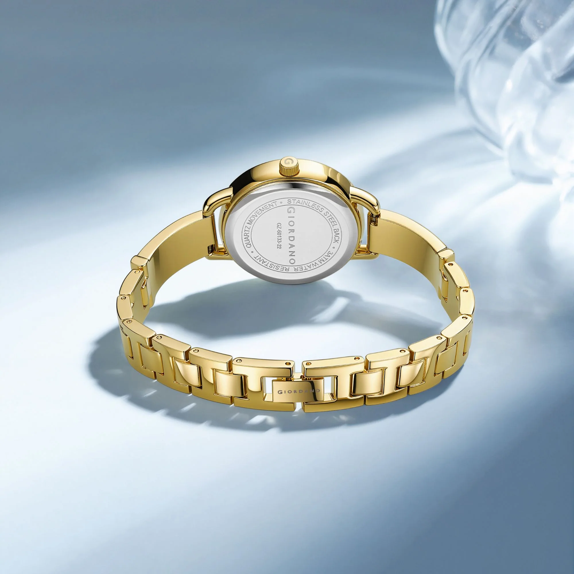 Giordano Luxury Fashion Analog Watch for Women with Elegant Dial, Crystal-Studded Bezel, Stainless Steel Strap & Water Resistant GZ-60133-22 - Image 4