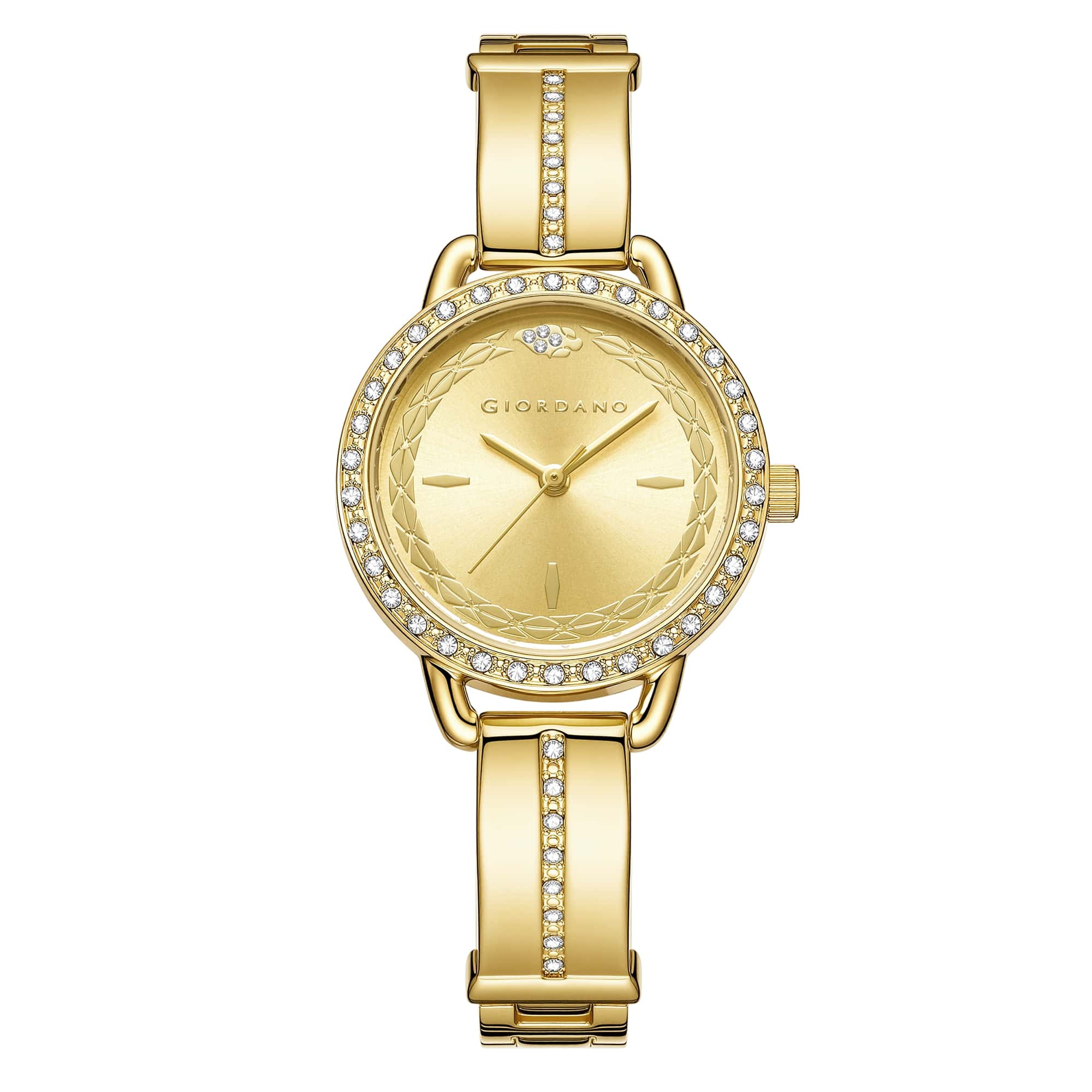 Giordano Luxury Fashion Analog Watch for Women with Elegant Dial, Crystal-Studded Bezel, Stainless Steel Strap & Water Resistant GZ-60133-22 - Image 5