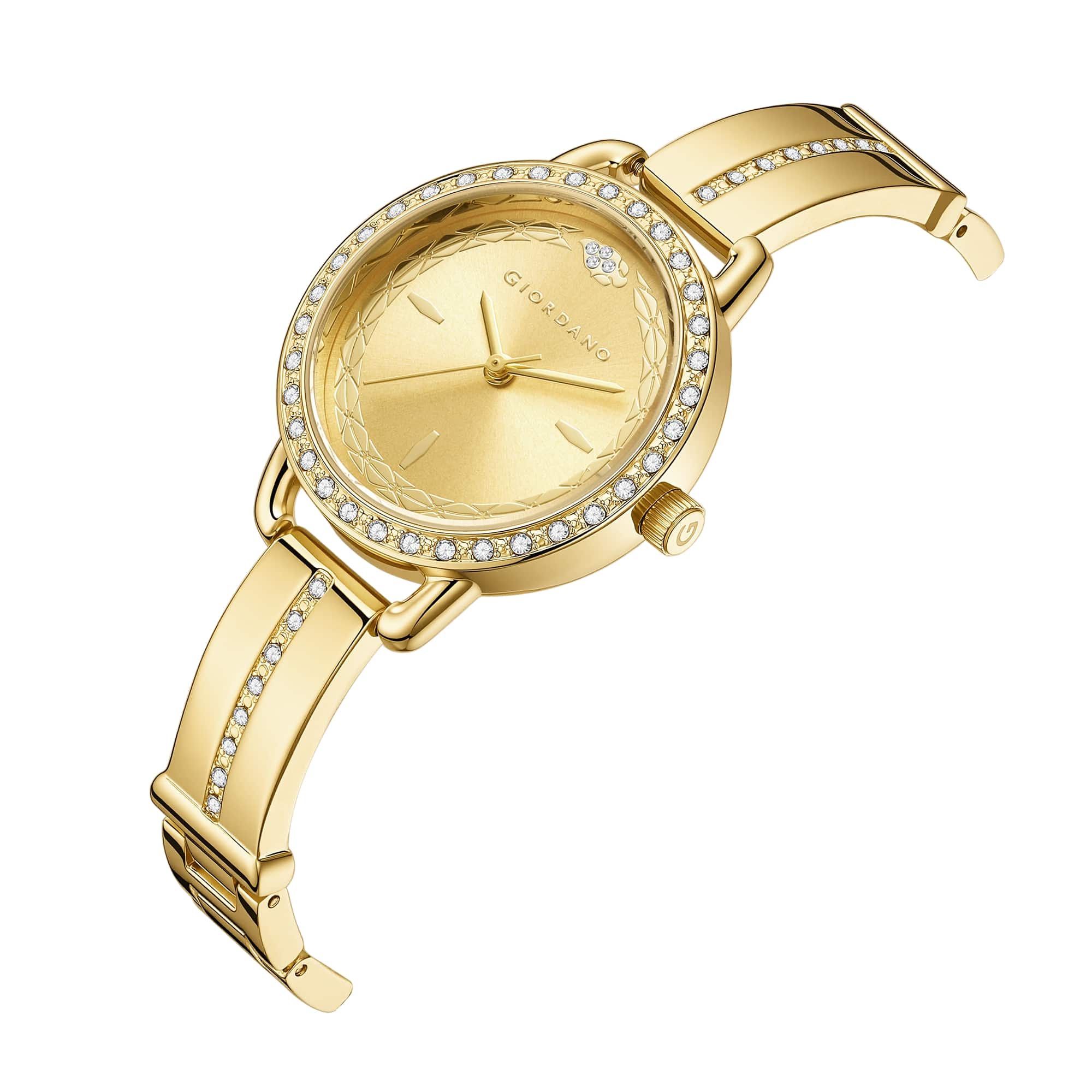 Giordano Luxury Fashion Analog Watch for Women with Elegant Dial, Crystal-Studded Bezel, Stainless Steel Strap & Water Resistant GZ-60133-22 - Image 6