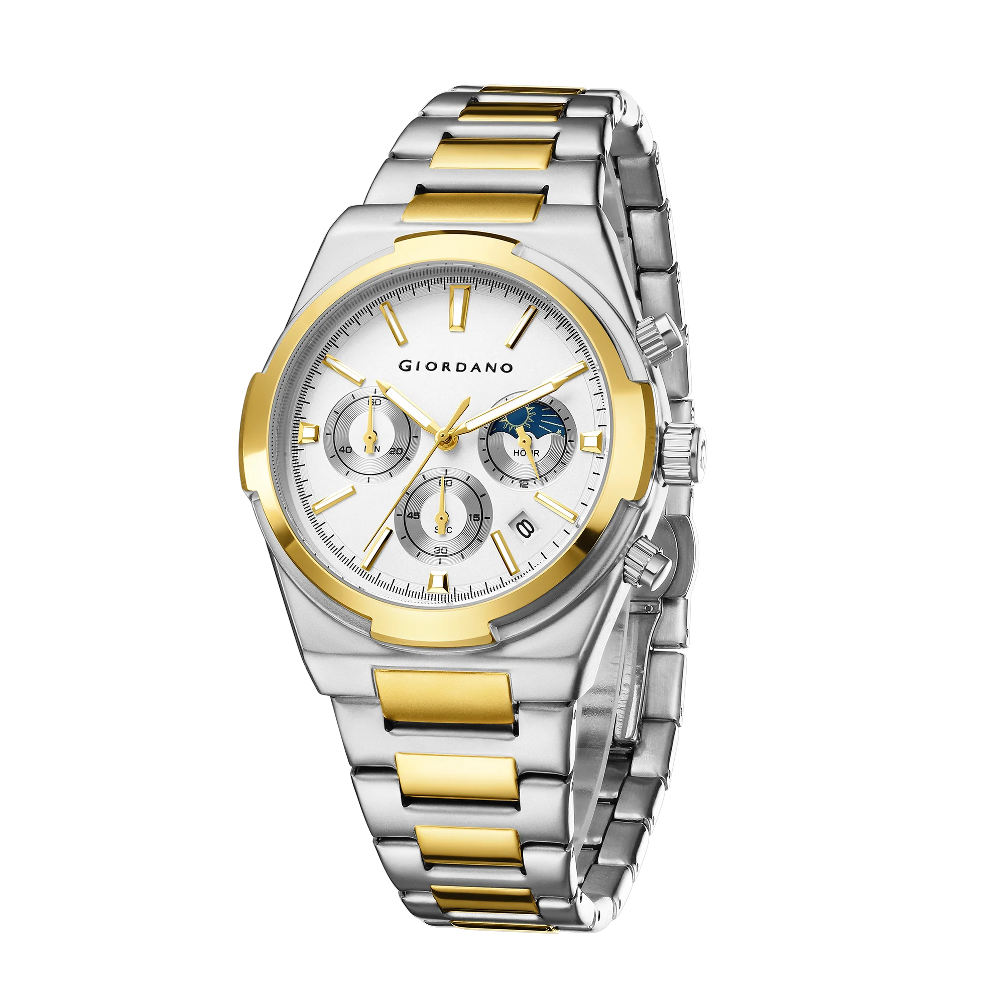Giordano Luxury multifunctional Watch for Men with round dial, date display and Stainless Steel Strap | GZ-50152-55 - Image 5