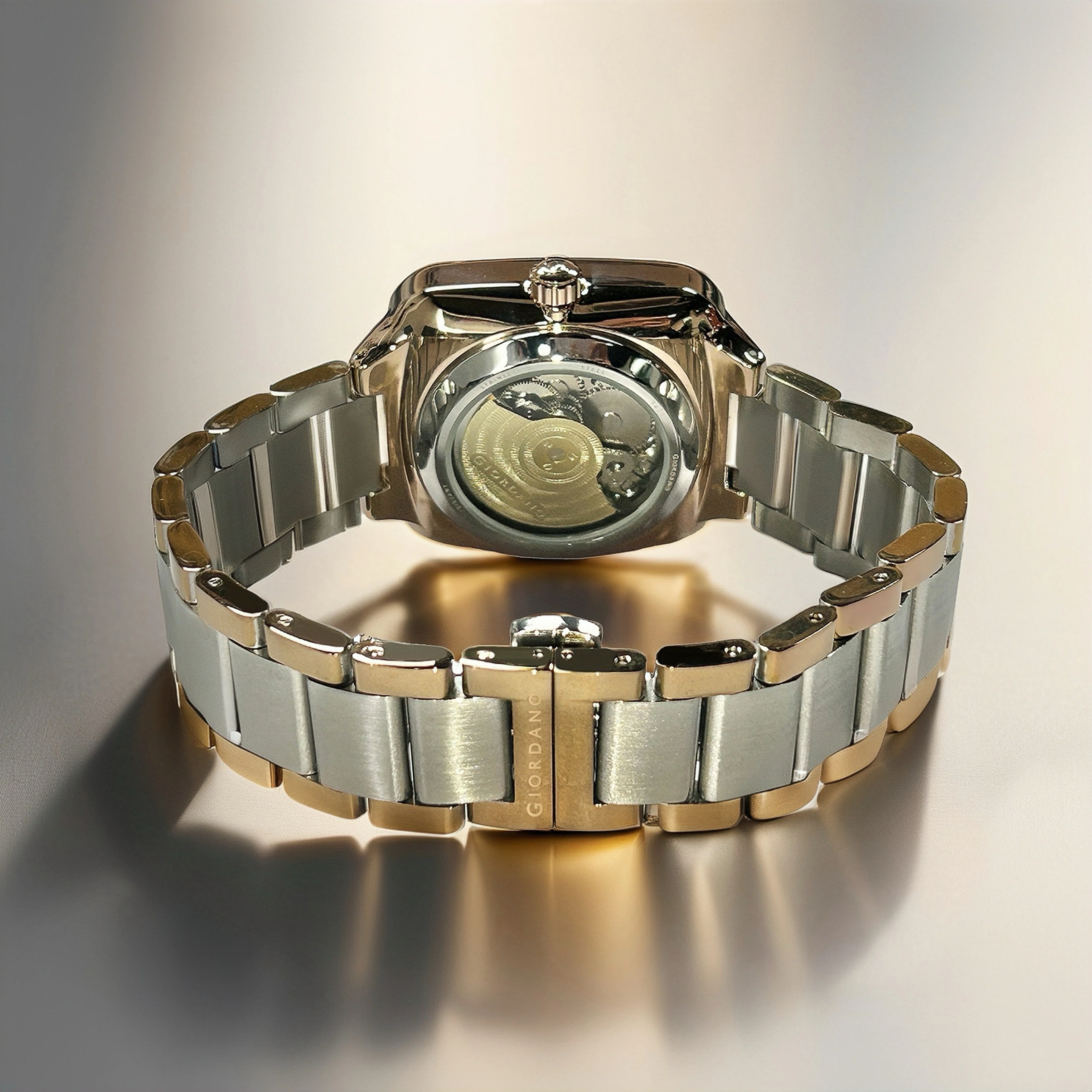 Giordano Luxury Watch for Men – Automatic Skeleton Square Dial, Stainless Steel Strap, Premium Mechanical Movement | GZ-50121-33 - Image 9