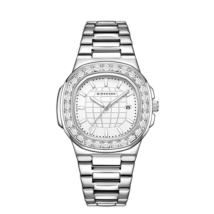 Giordano Luxury Watch for men with Textured Dial, Crystal Bezel, Date Display and stainless Steel strap GZ-50137-22 - Image 7