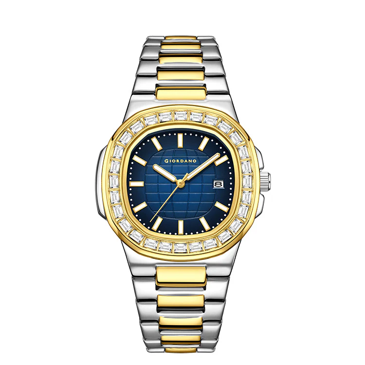 Giordano Luxury Watch for men with Textured Dial, Crystal Bezel, Date Display and stainless Steel strap GZ-50137-33 - Image 8
