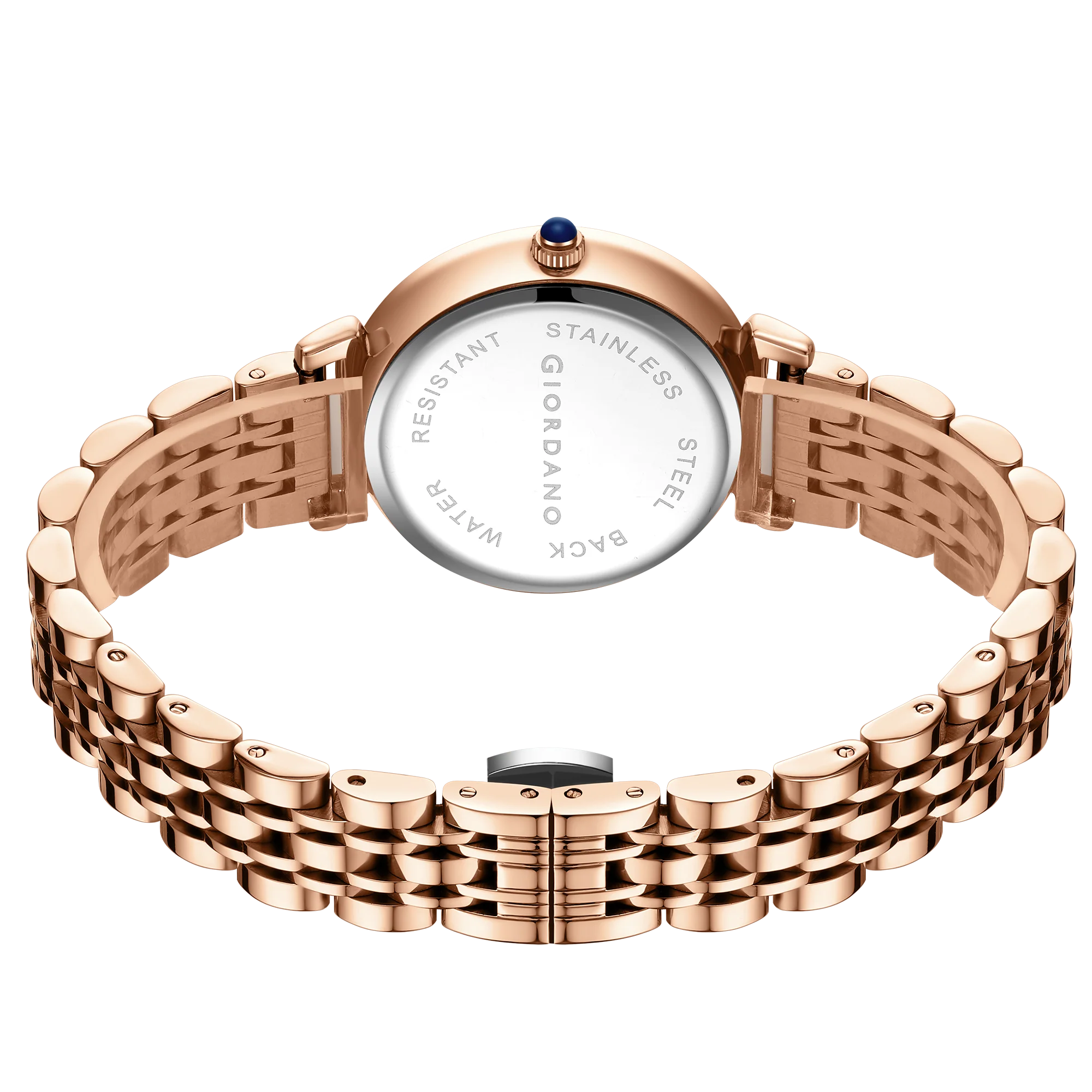 Giordano Luxury Watch for women Round Diamond cut glass Dial,  Elegant Stainless Steel Strap with Quartz Movement-GZ-60092-11 - Image 6