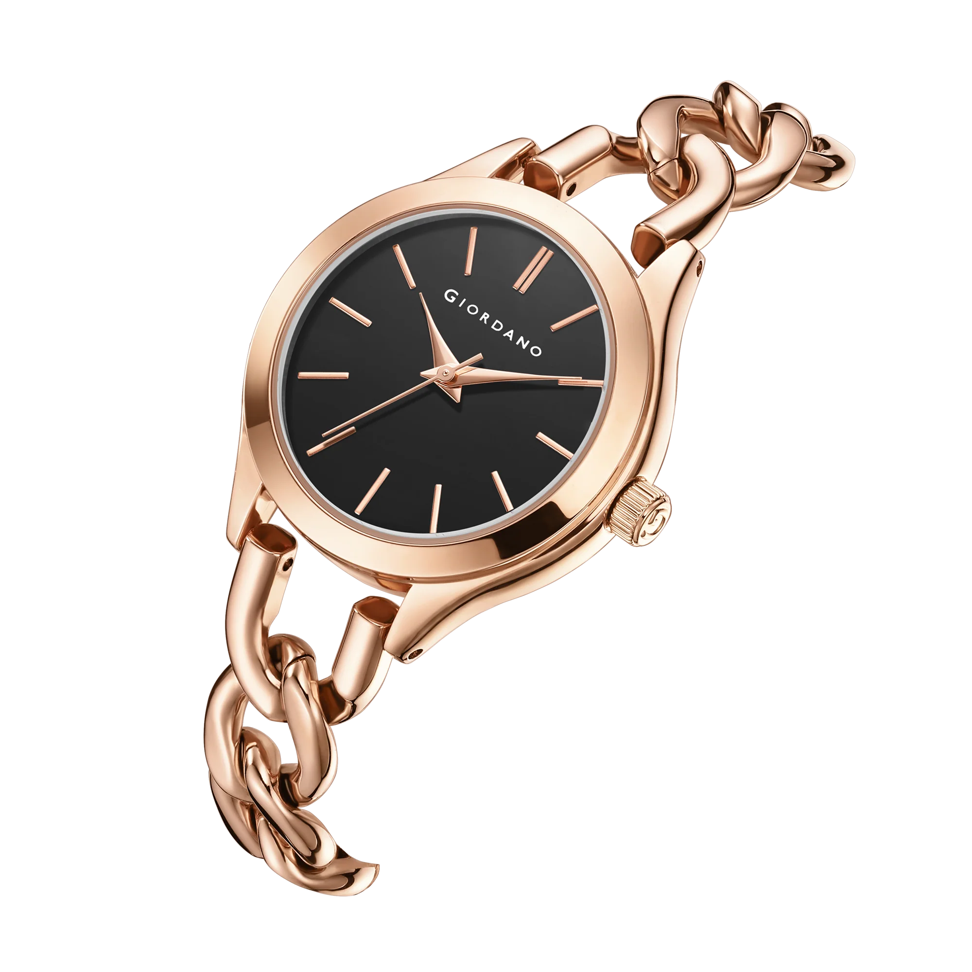 Giordano Modern Analog Watch for Women – Sleek Dial with Unique Chain-Link Bracelet and Stylish Stainless Steel Strap | GZ-60087-11 - Image 7