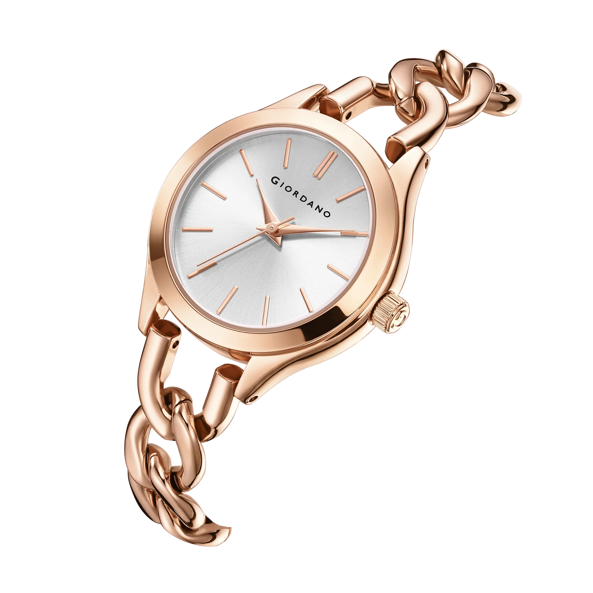 Giordano Modern Analog Watch for Women – Sleek Dial with Unique Chain-Link Bracelet and Stylish Stainless Steel Strap | GZ-60087-22 - Image 7